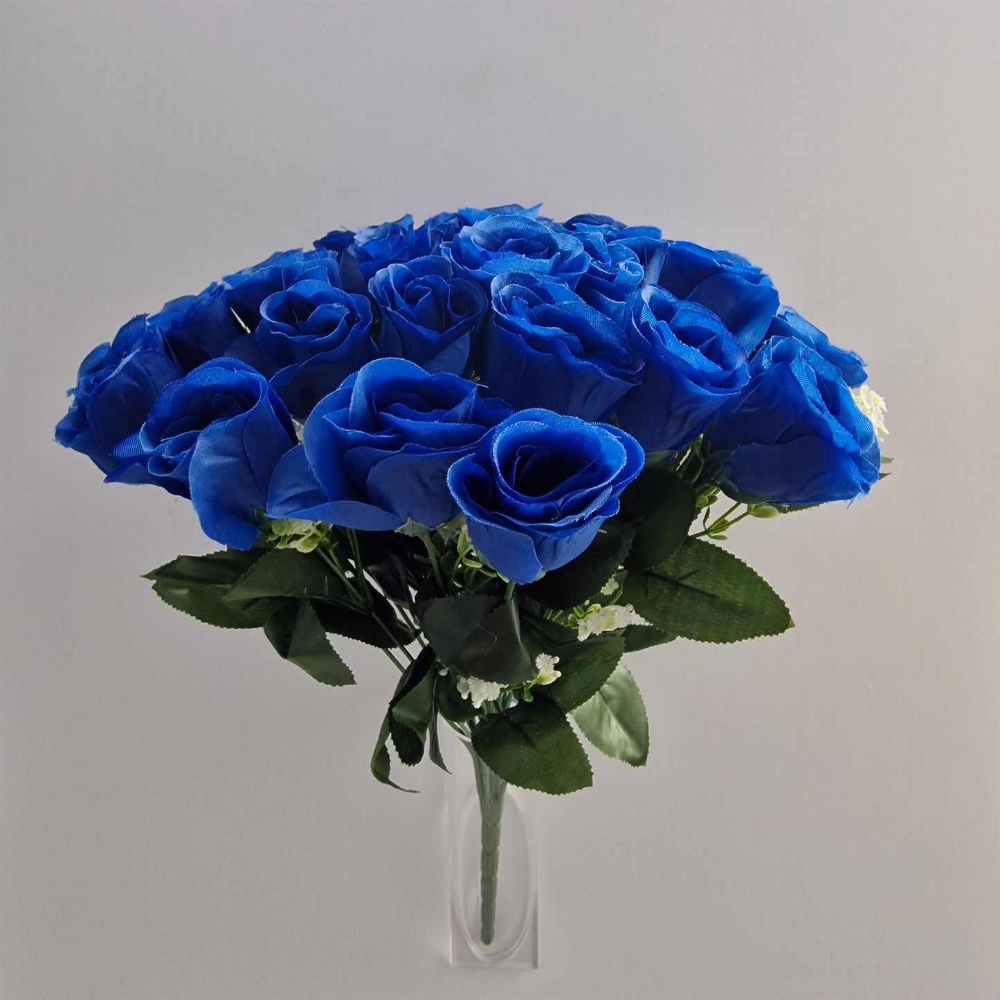 24 Head Large Rose Bouquet in Blue - Amor Flowers
