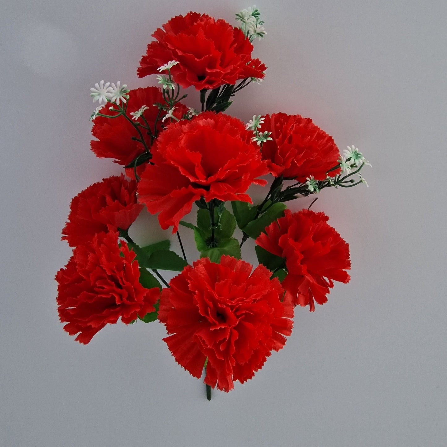 Artificial Carnations in Red 8 Head - Amor Flowers