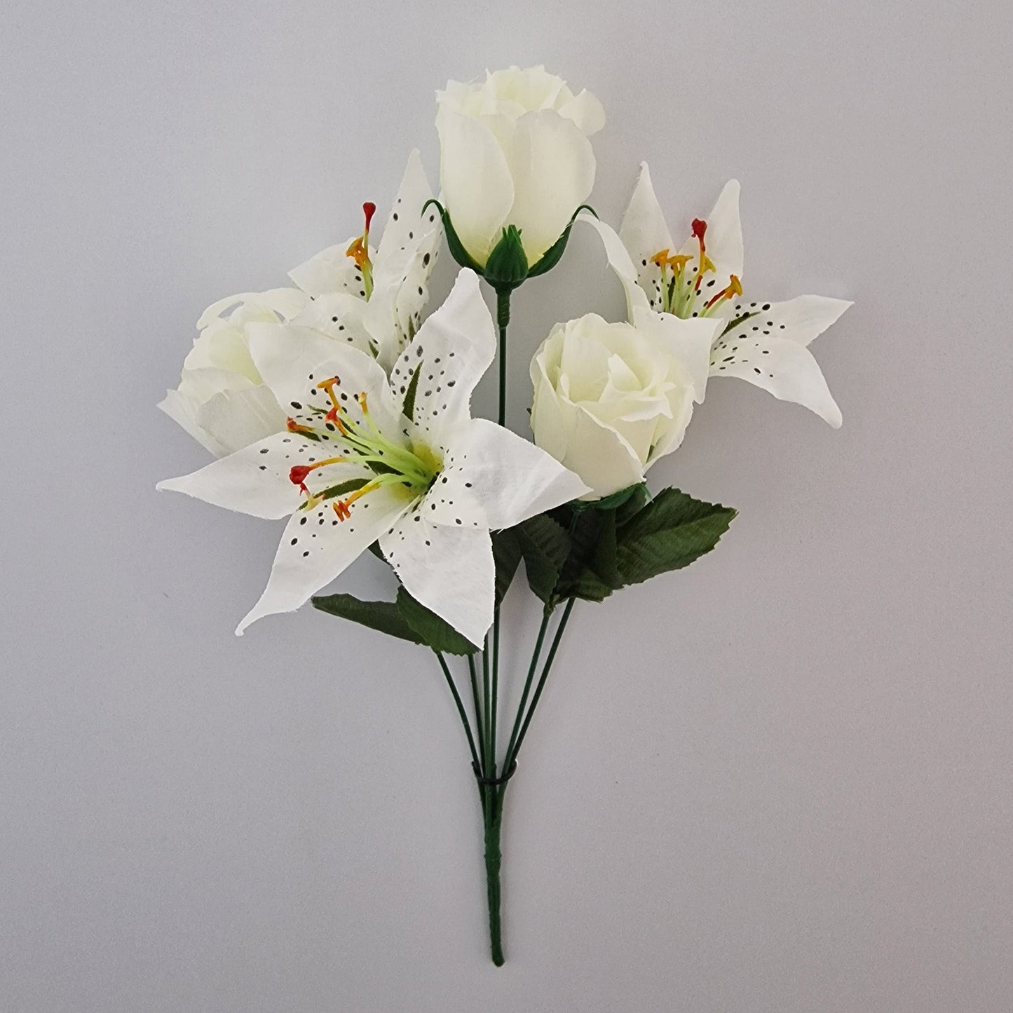 Artificial Rose & Lily Bouquet 6 Different Colours to Choose - Amor Flowers