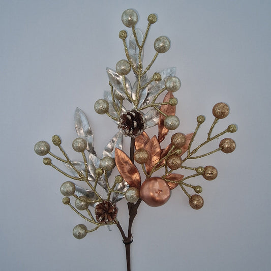 Christmas Champagne Pinecone Apple Spray (75cm) - Amor Flowers
