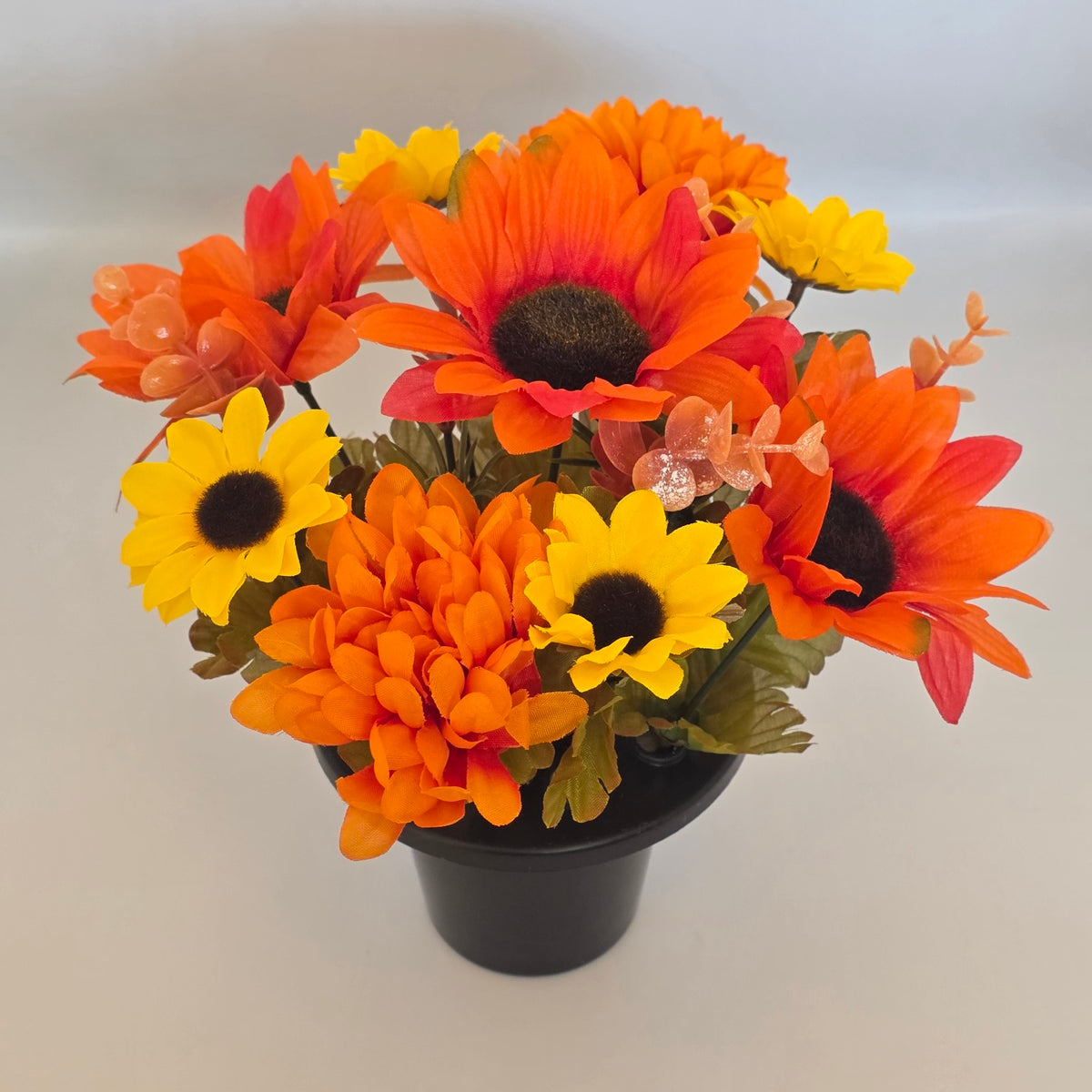 Autumn Memorial Pot - Orange and Yellow