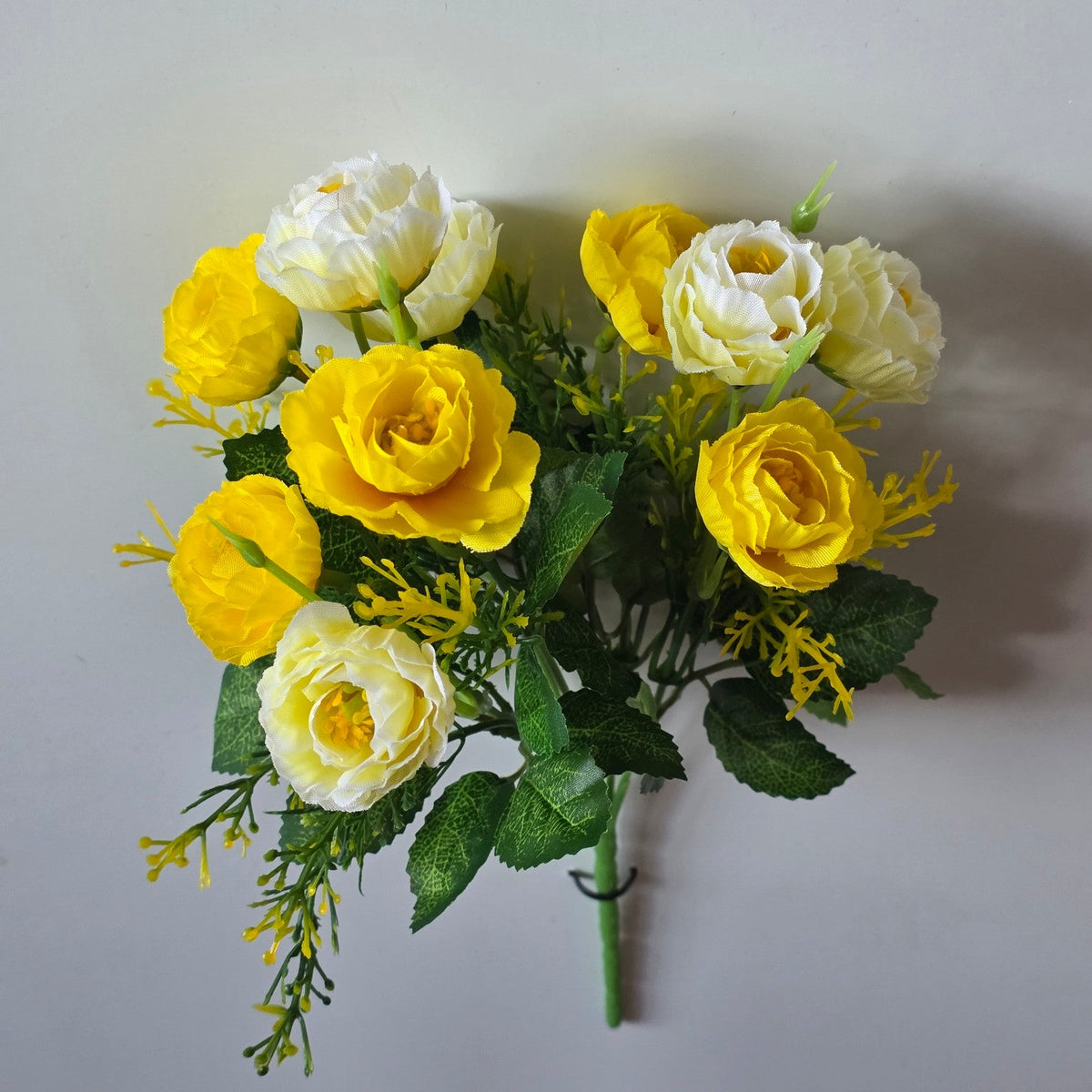 Yellow artificial cabbage rose flower bunch