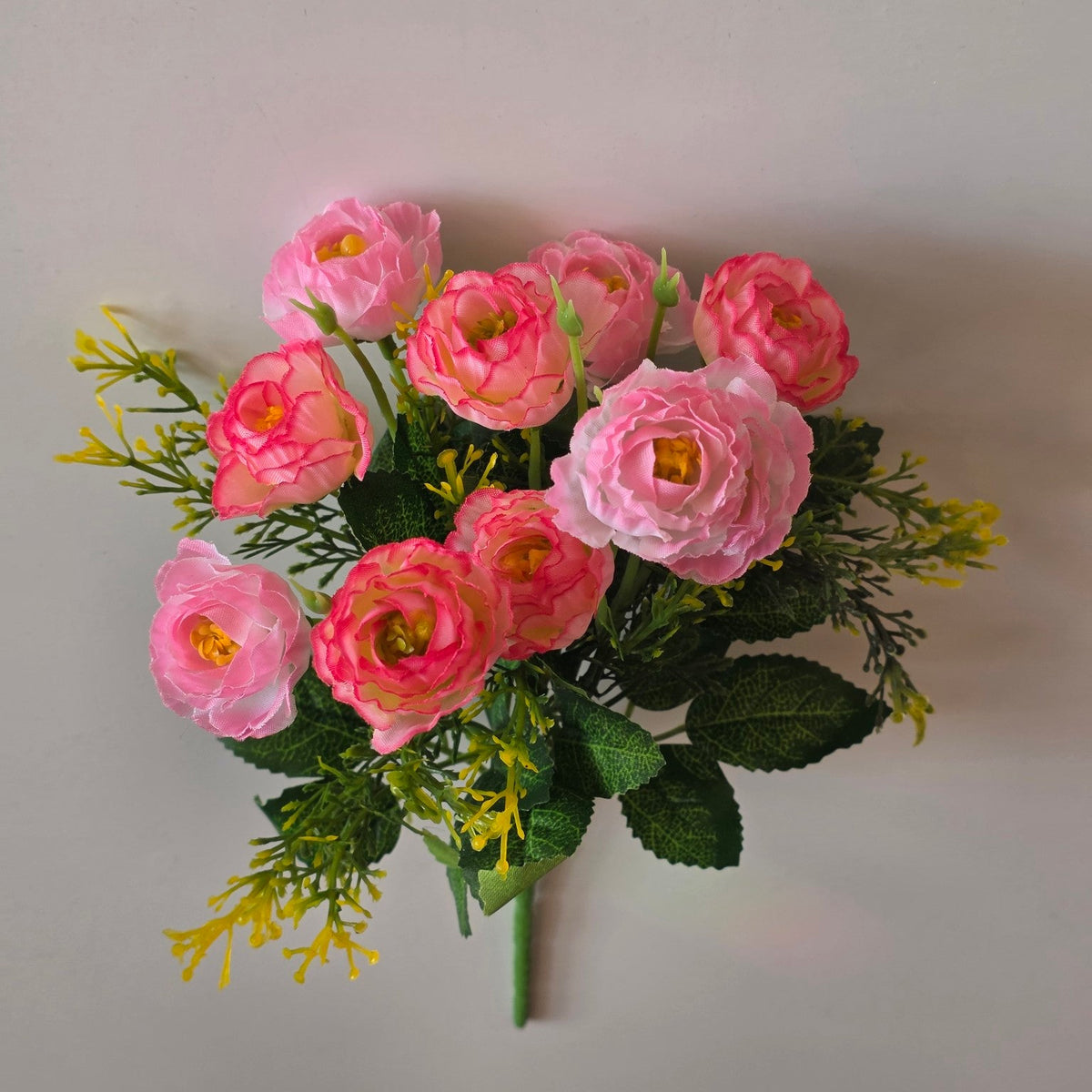 Pink artificial cabbage rose flower bunch