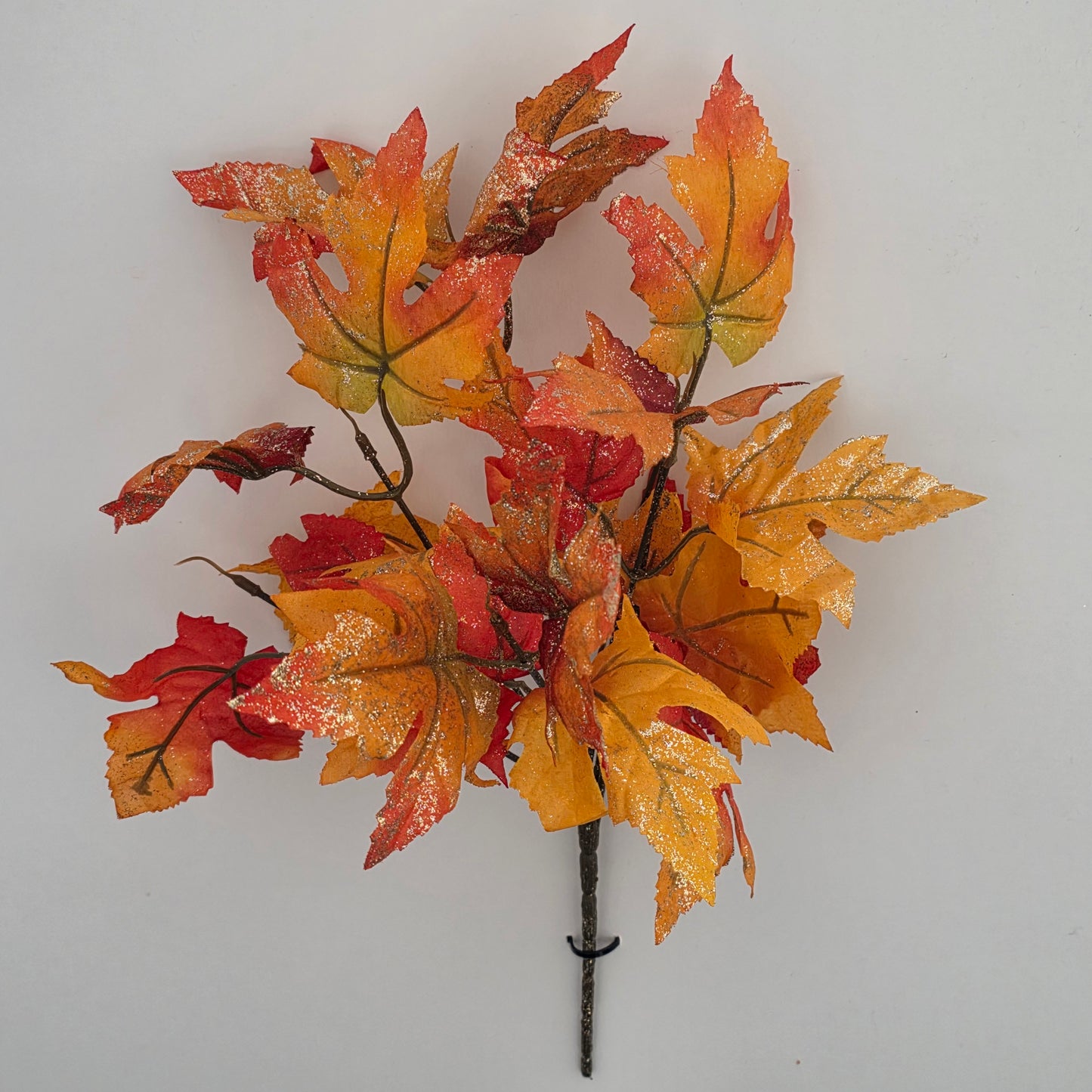 Artificial Glitter Maple Leaf Spray