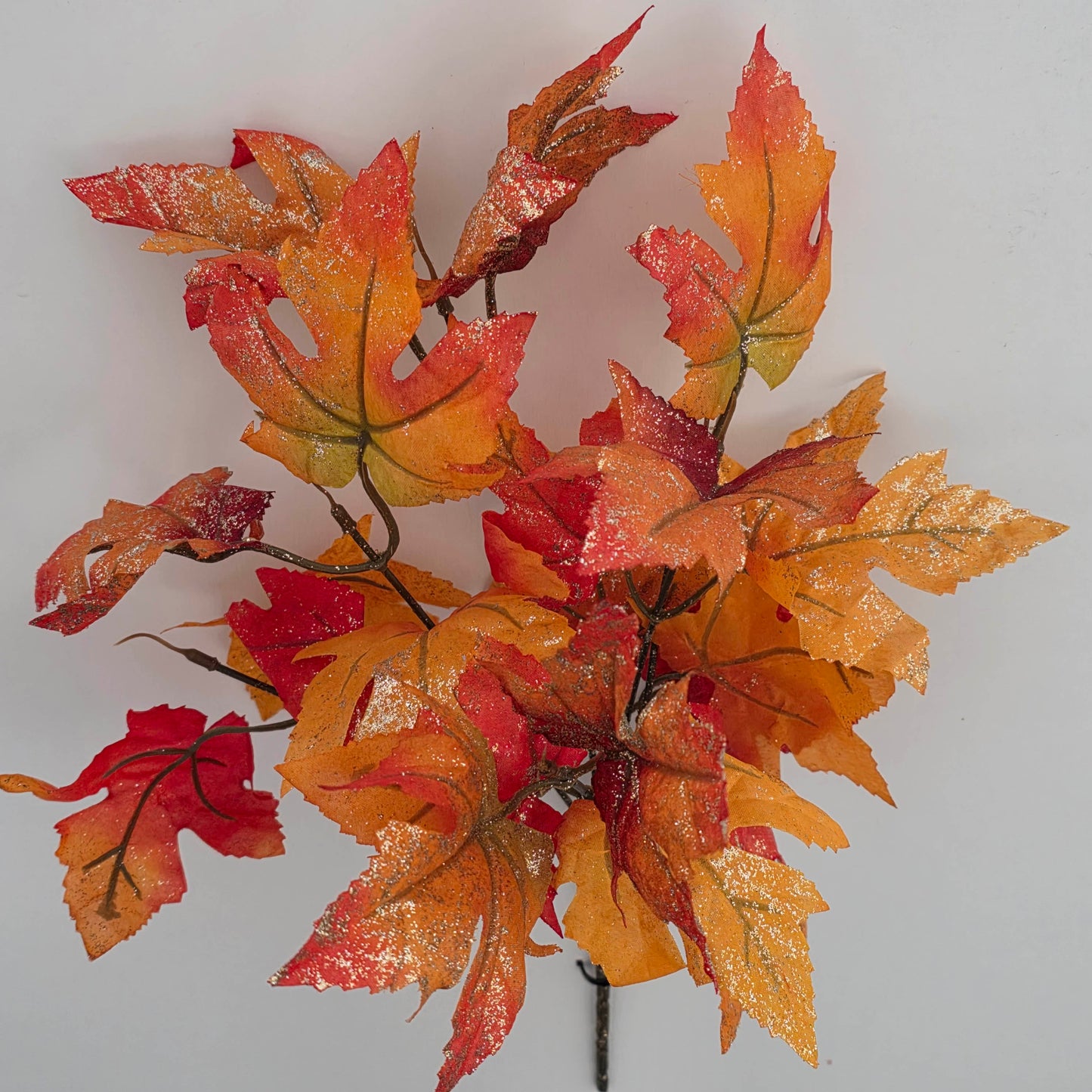 Artificial Glitter Maple Leaf Spray