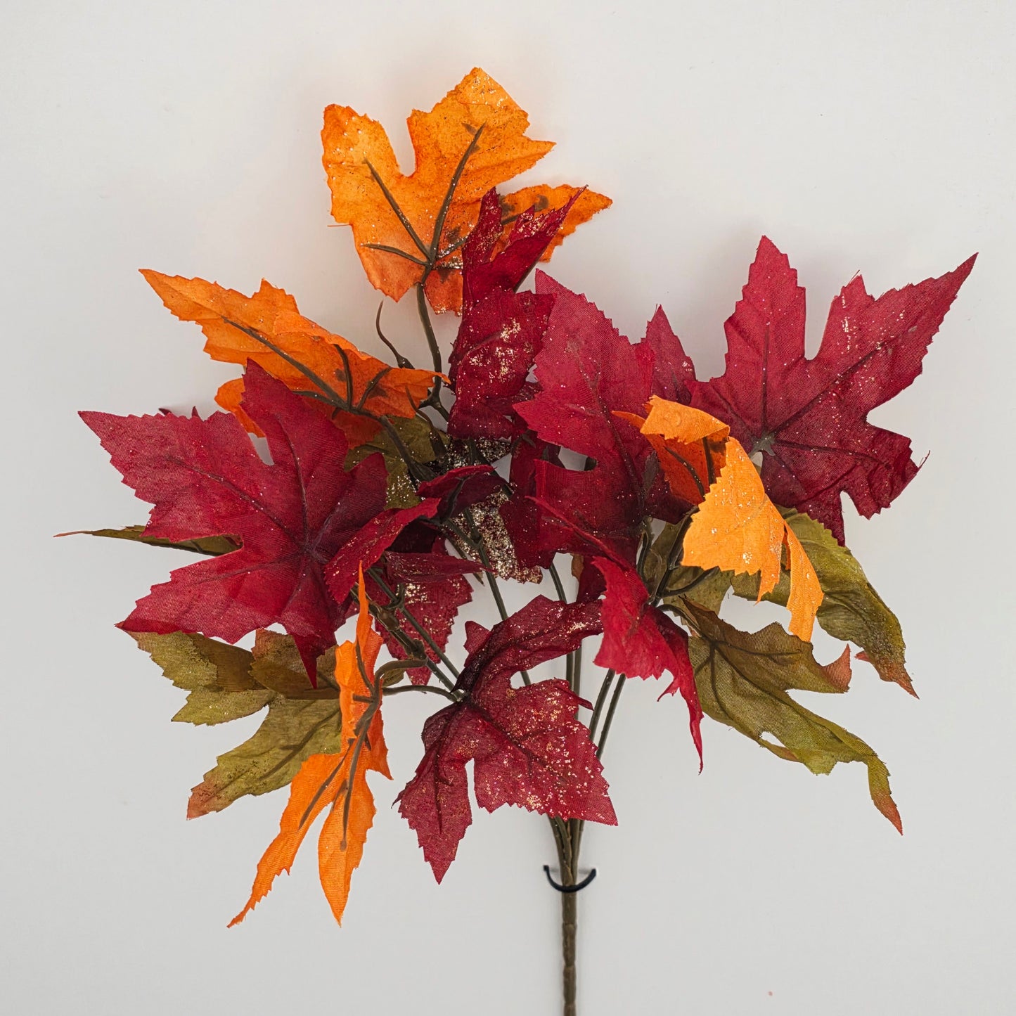 Artificial Glitter Maple Leaf Spray