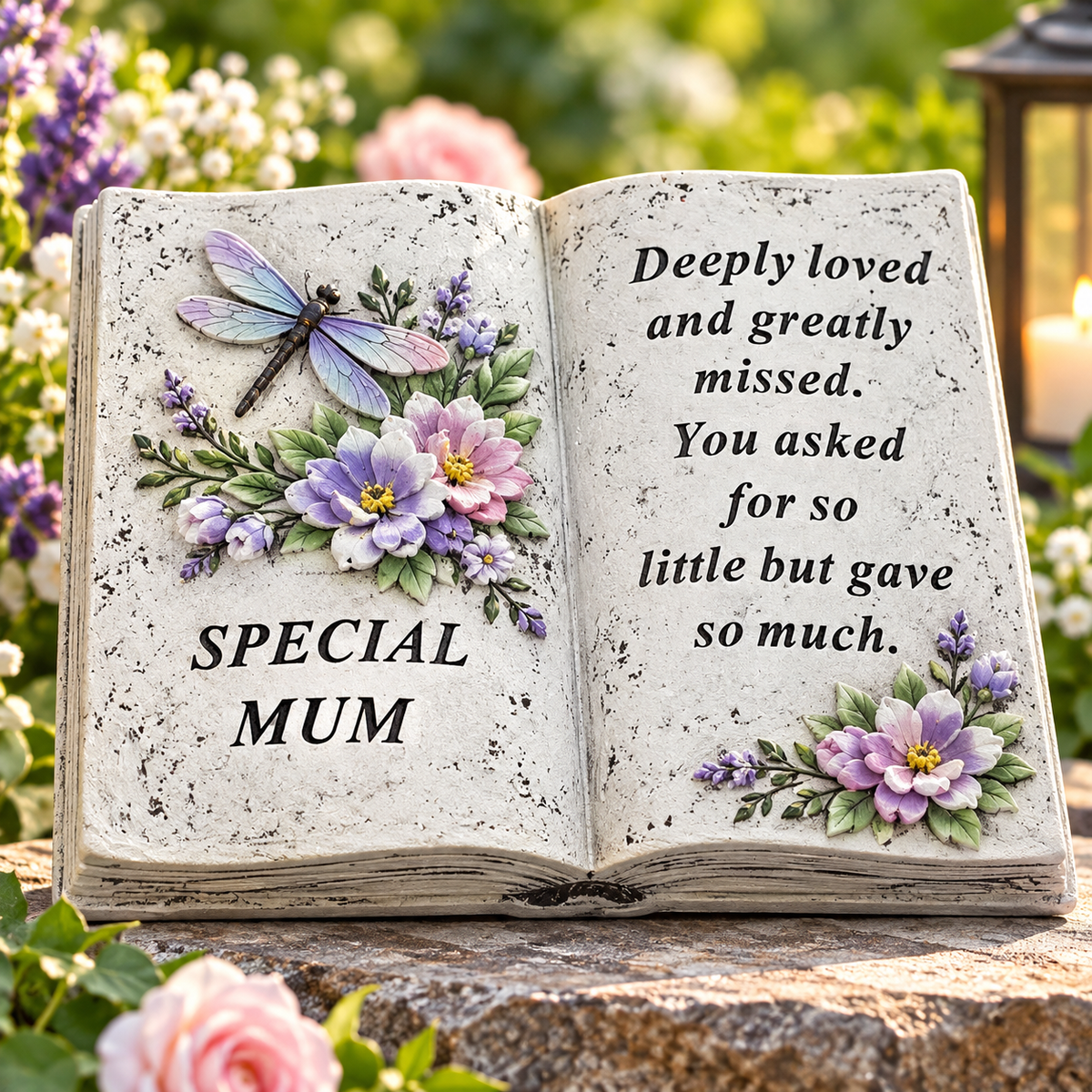 Memorial Prayer Book – Dragonfly & Flower Design – main image
