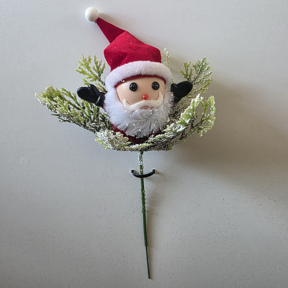 Christmas Santa artificial floral pick