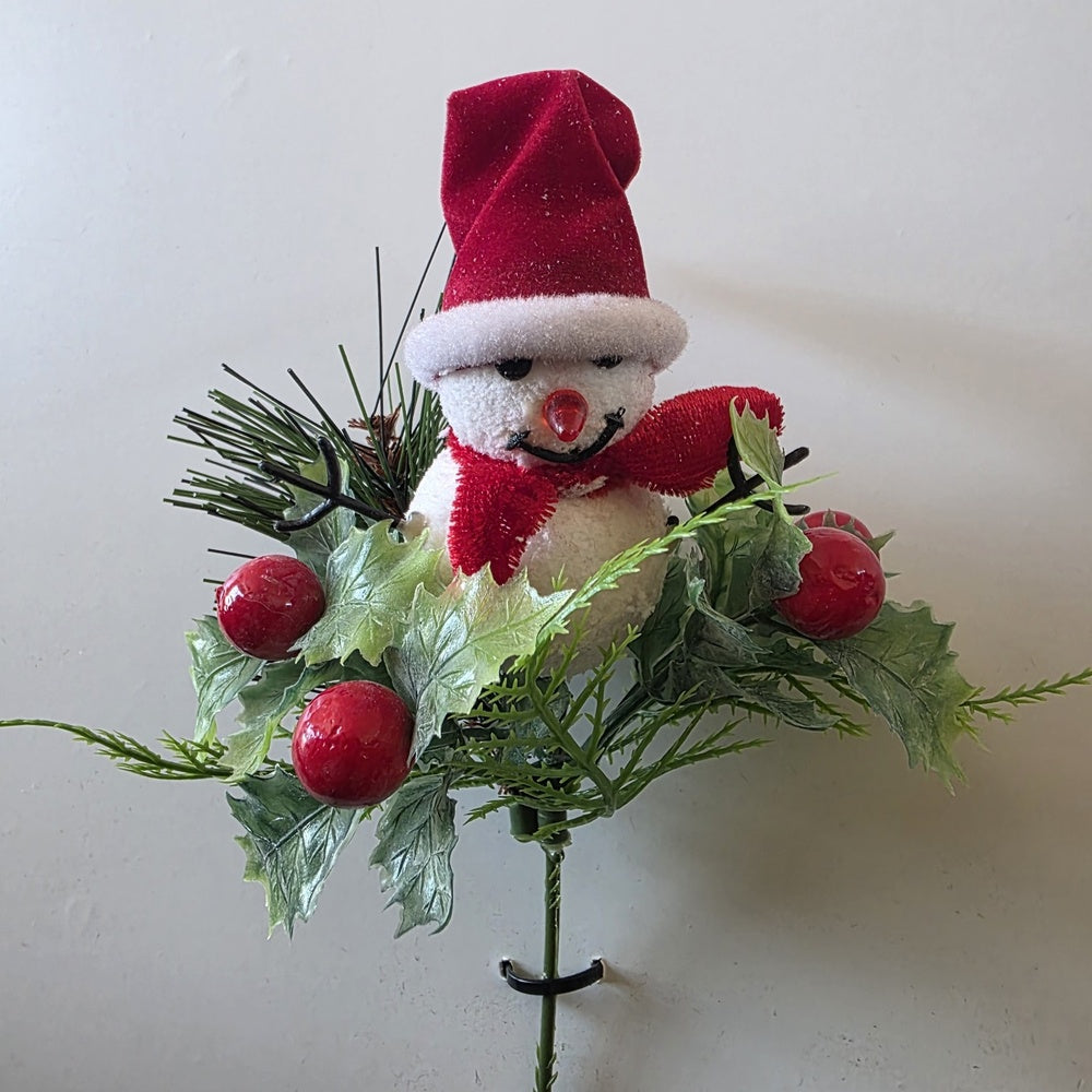 Christmas Snowman artificial floral pick