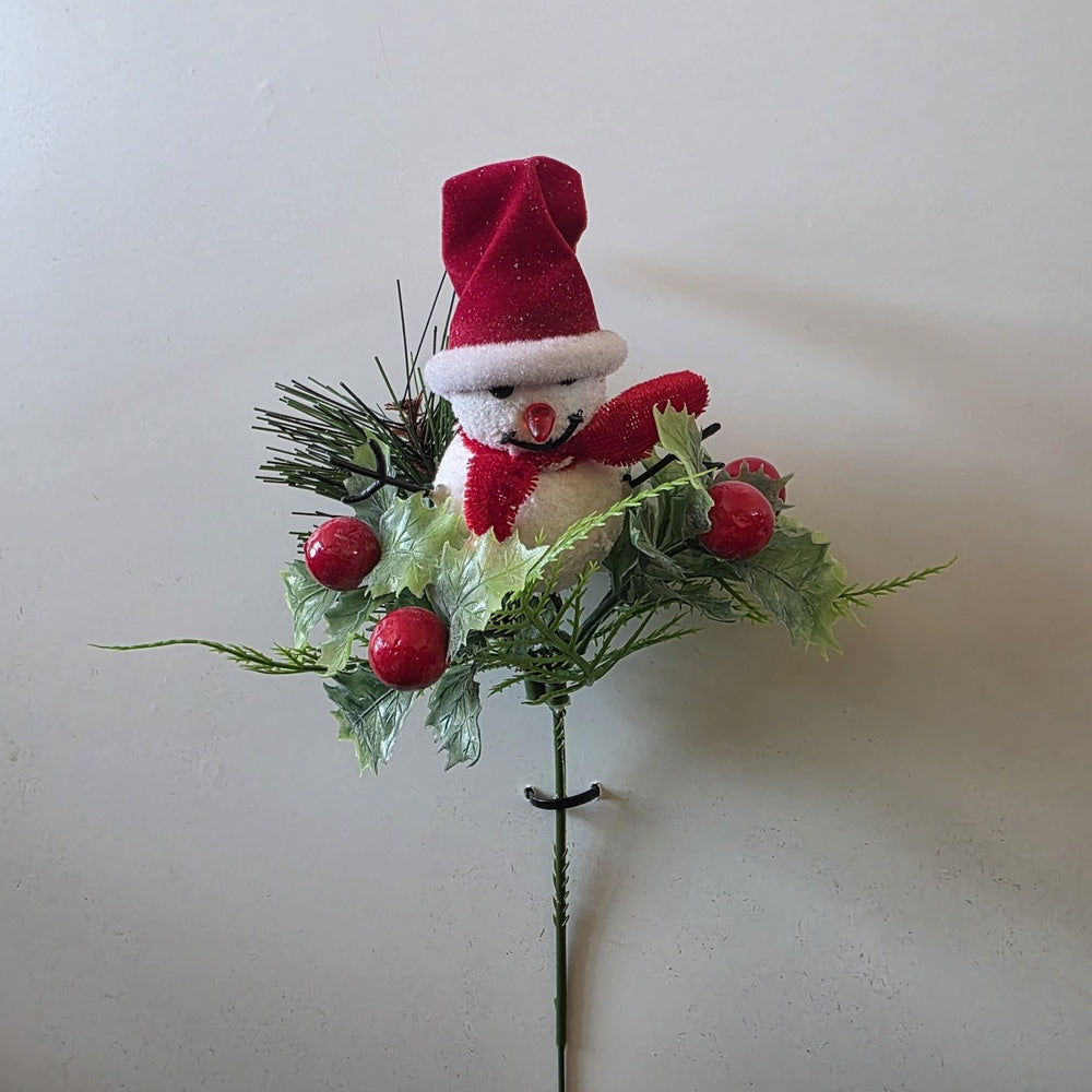 Christmas Snowman artificial floral pick