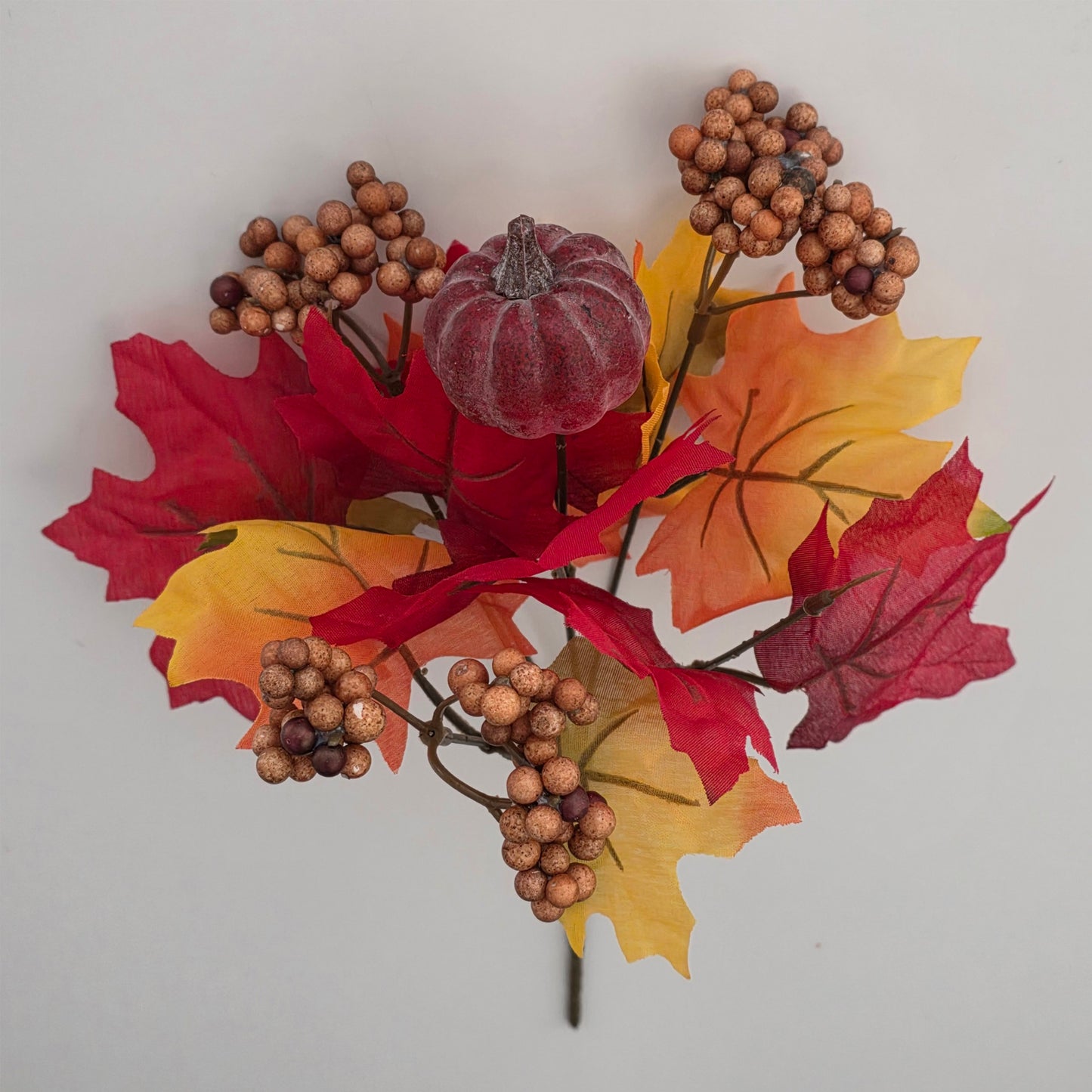 Autumn Maple And Pumpkin Bush