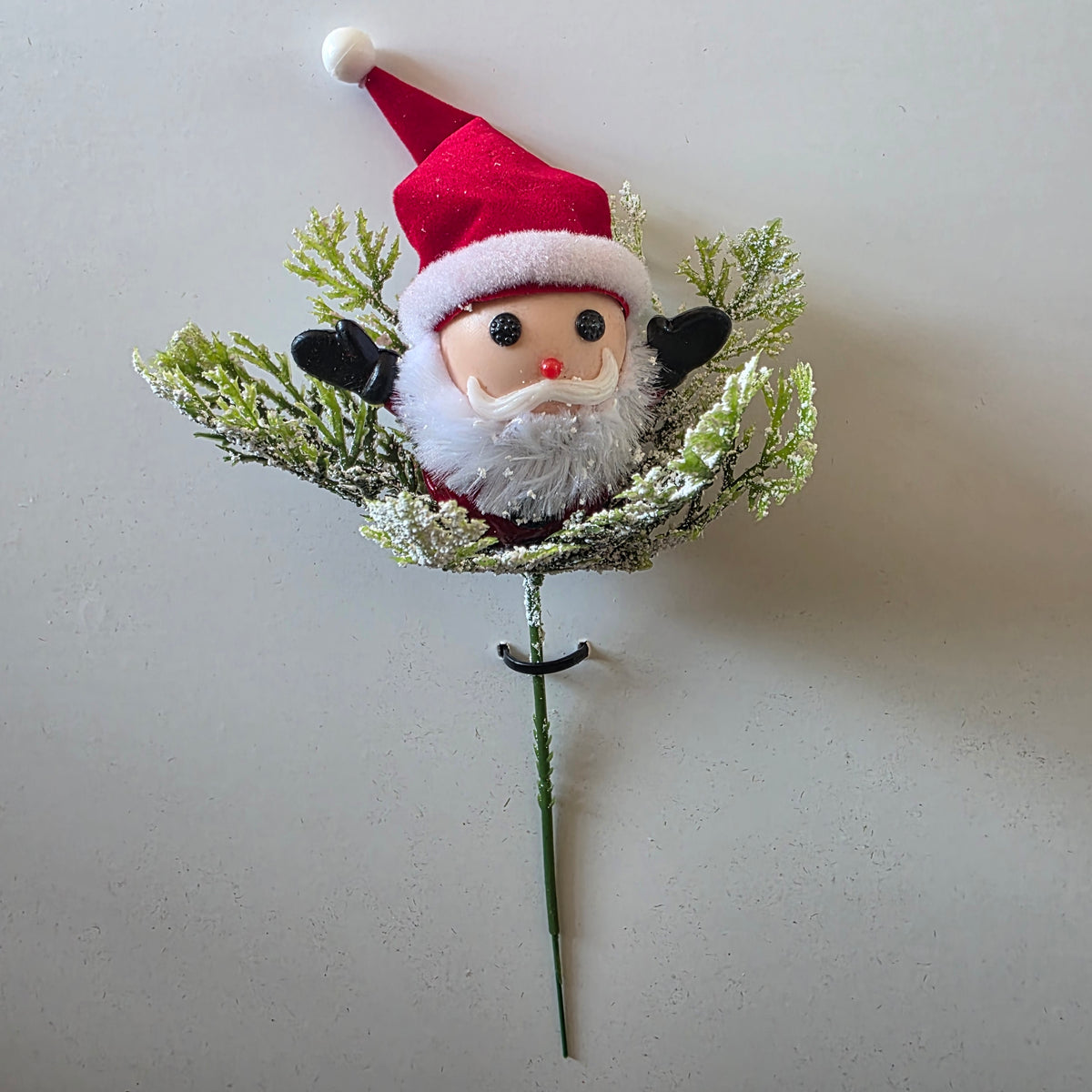Christmas Santa & Snowman Artificial Floral Pick