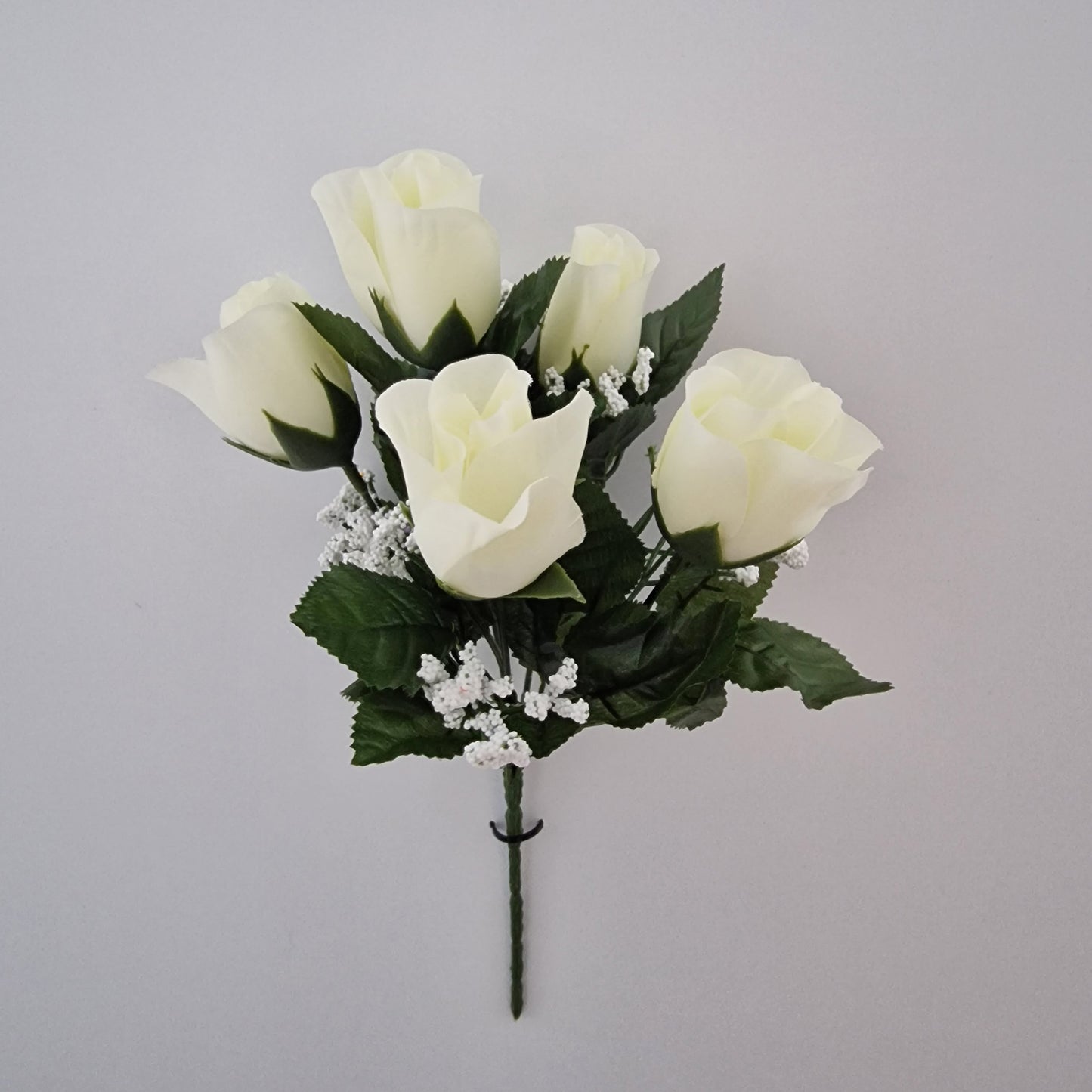 Rose Bud Rose Bud Bush with Gyp and 5 Heads - Amor Flowers