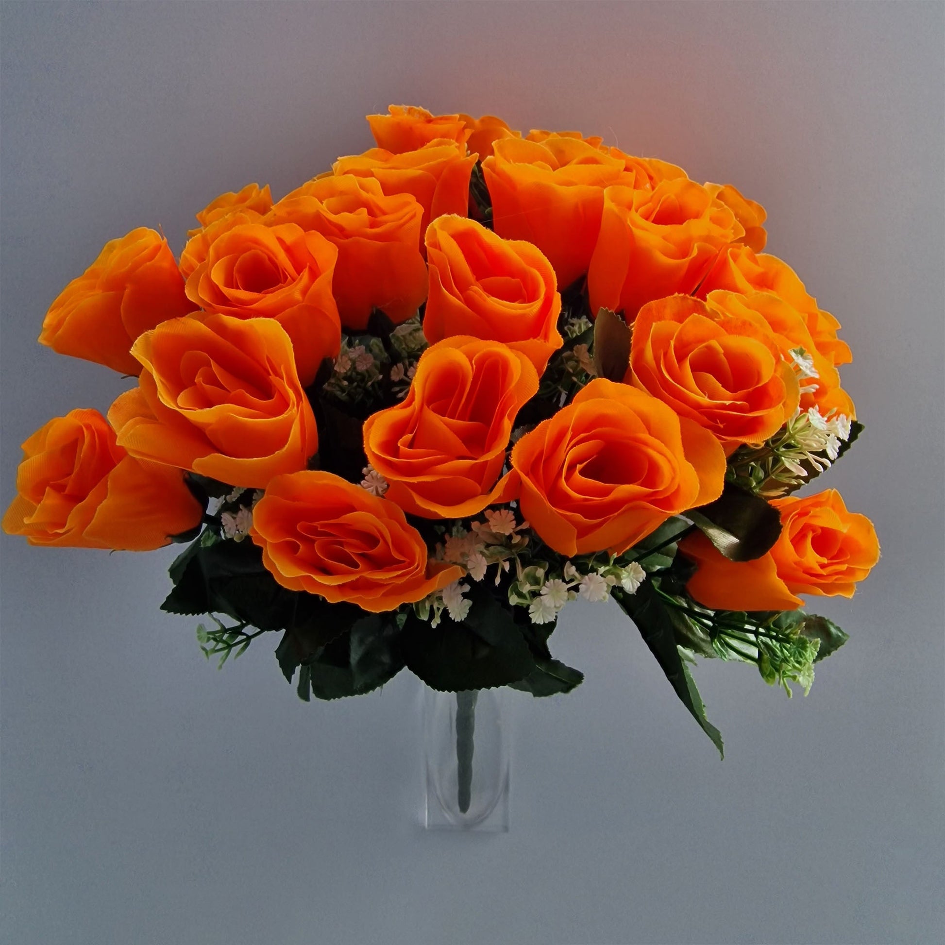 24 Head Large Rose Bouquet in Orange - Amor Flowers