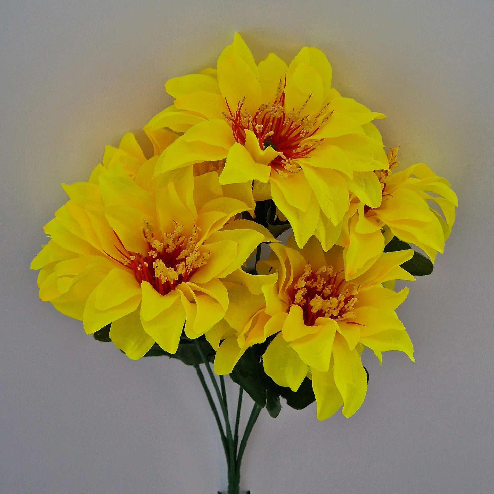 Artificial Carnival Zinnia Bush in 4 Colours - Amor Flowers