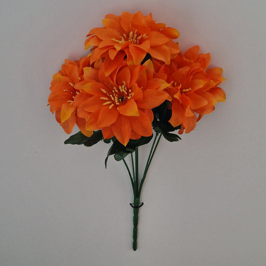 Artificial Carnival Zinnia Bush in 4 Colours - Amor Flowers