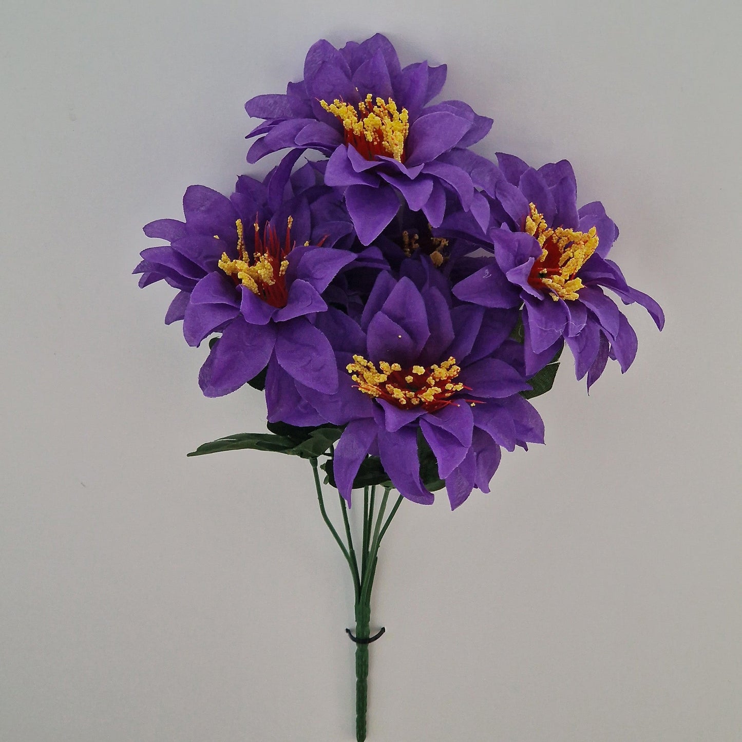 Artificial Carnival Zinnia Bush in 4 Colours - Amor Flowers