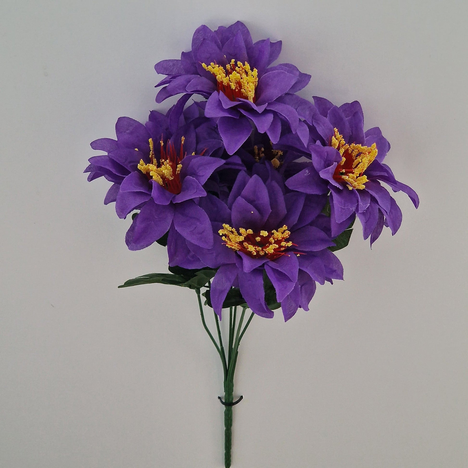 Artificial Carnival Zinnia Bush in 4 Colours - Amor Flowers