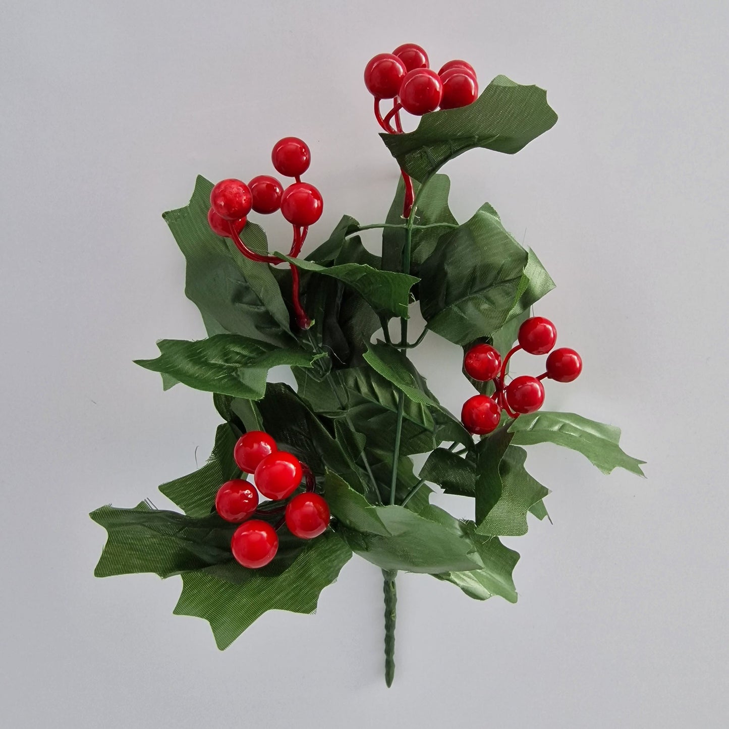 Artificial Holly Leaves and Berries Christmas Bush - Amor Flowers