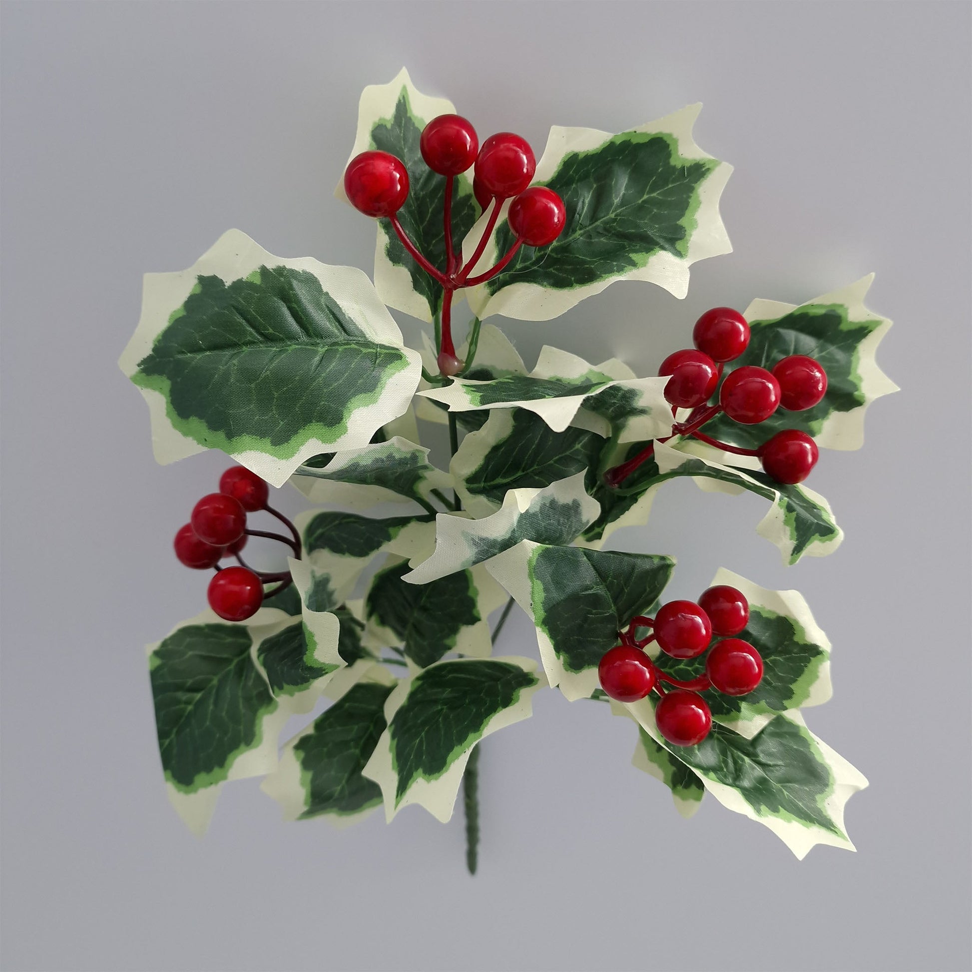 Artificial Holly Leaves and Berries Christmas Bush - Amor Flowers