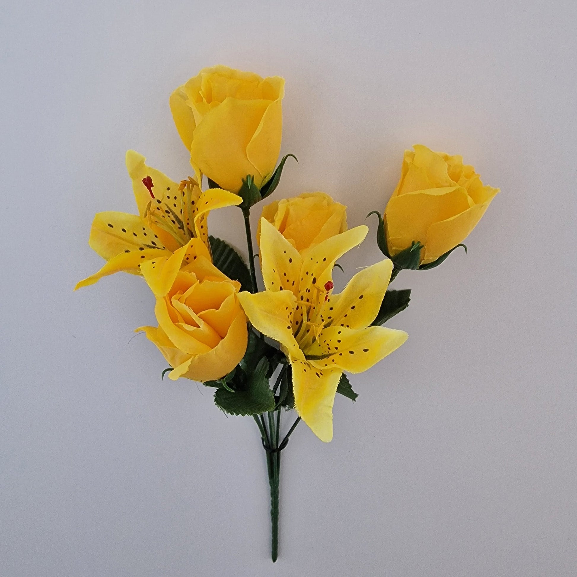 Artificial Rose & Lily Bouquet 6 Different Colours to Choose - Amor Flowers