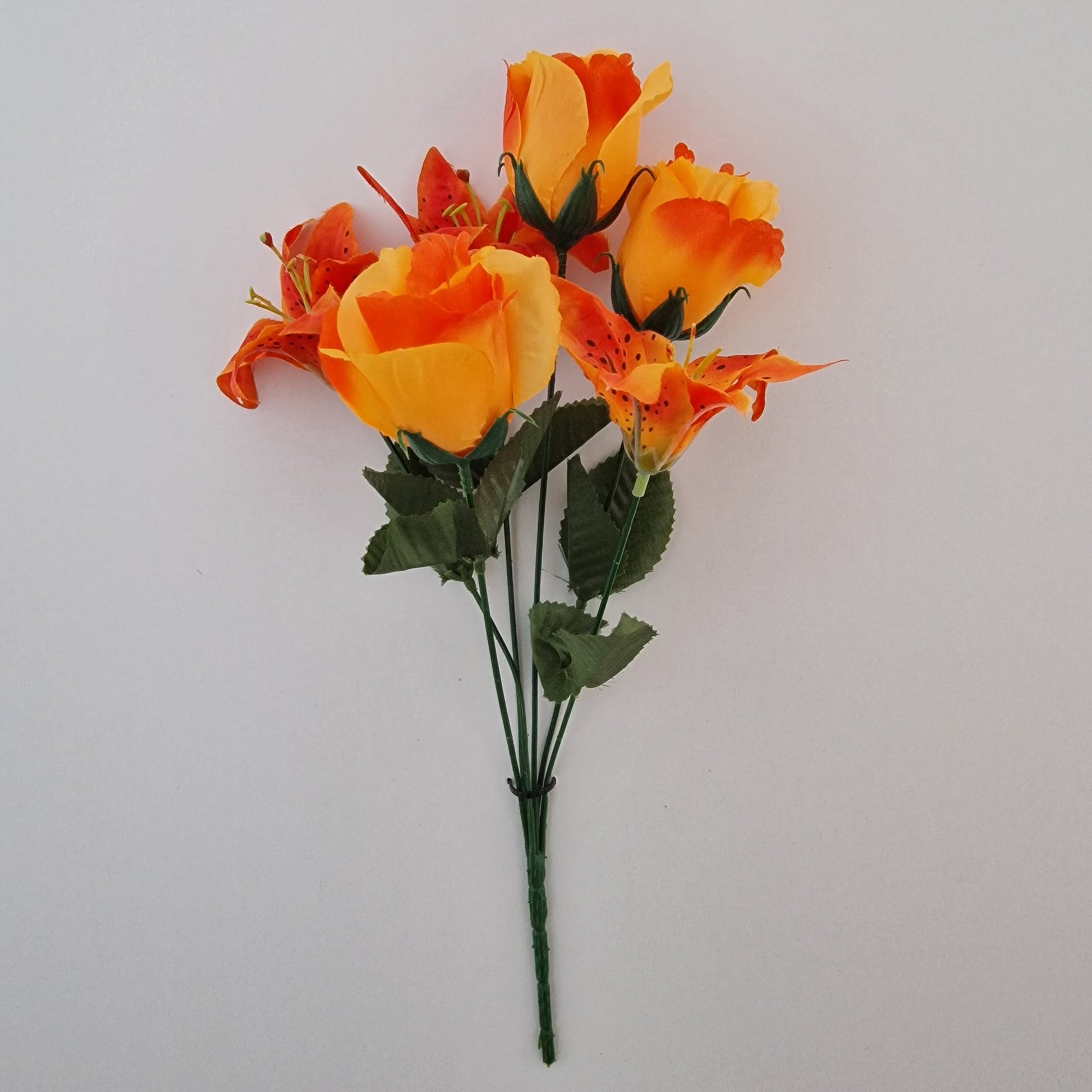Artificial Rose & Lily Bouquet 6 Different Colours to Choose - Amor Flowers