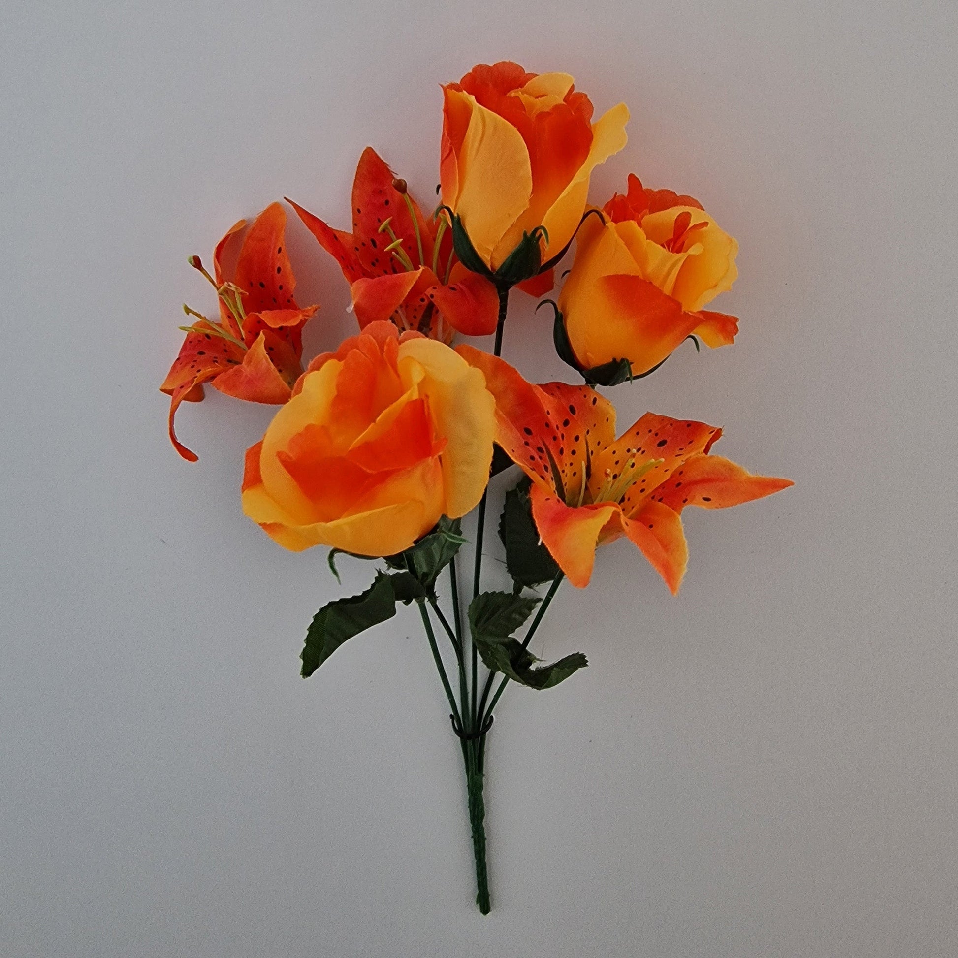 Artificial Rose & Lily Bouquet 6 Different Colours to Choose - Amor Flowers
