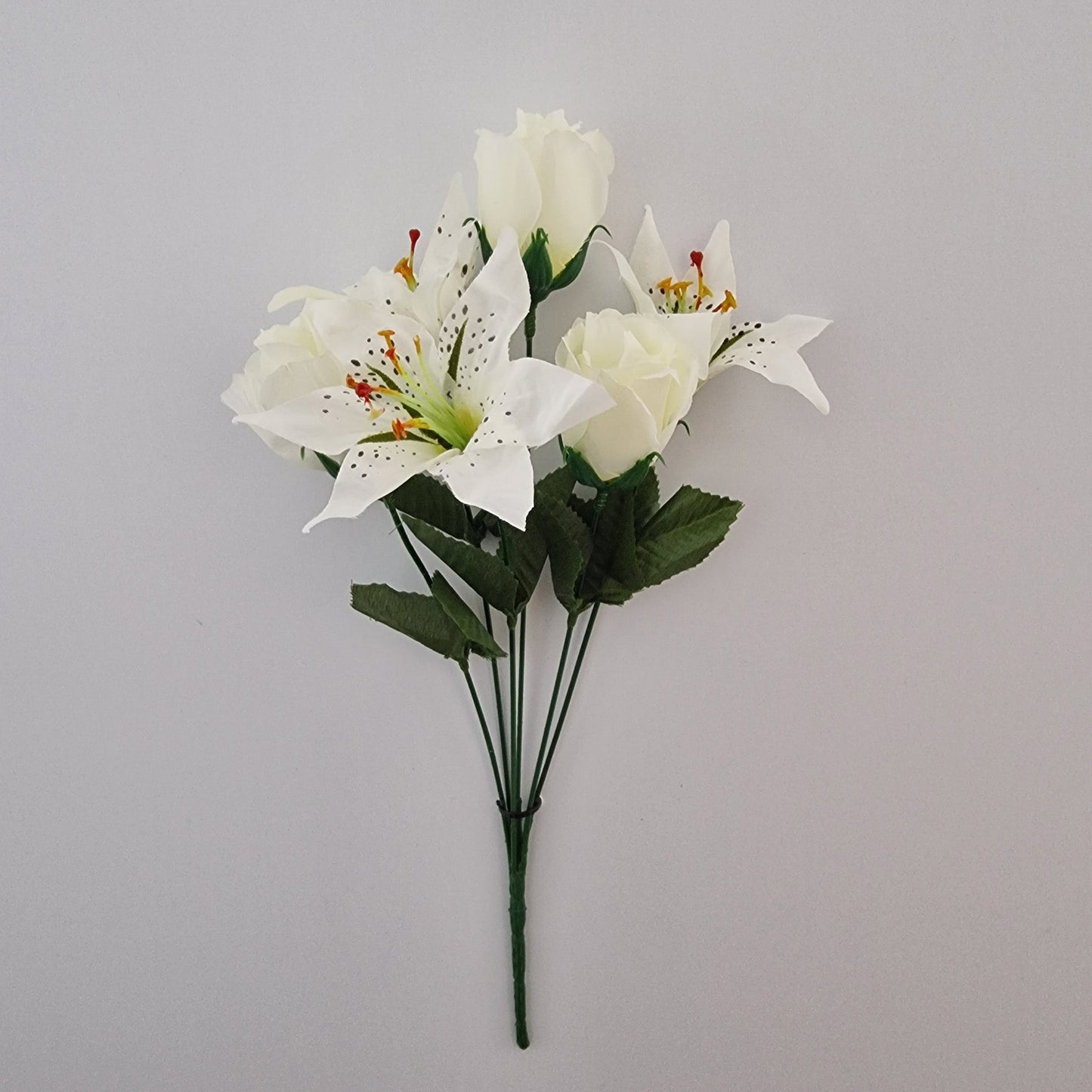 Artificial Rose & Lily Bouquet 6 Different Colours to Choose - Amor Flowers