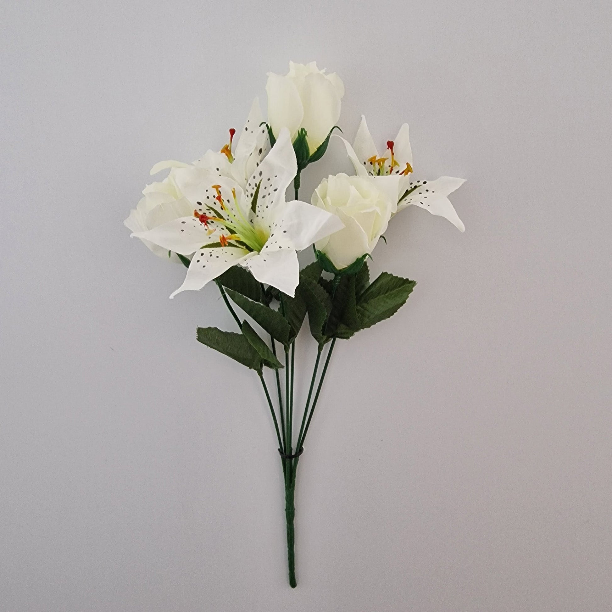Artificial Rose & Lily Bouquet 6 Different Colours to Choose - Amor Flowers