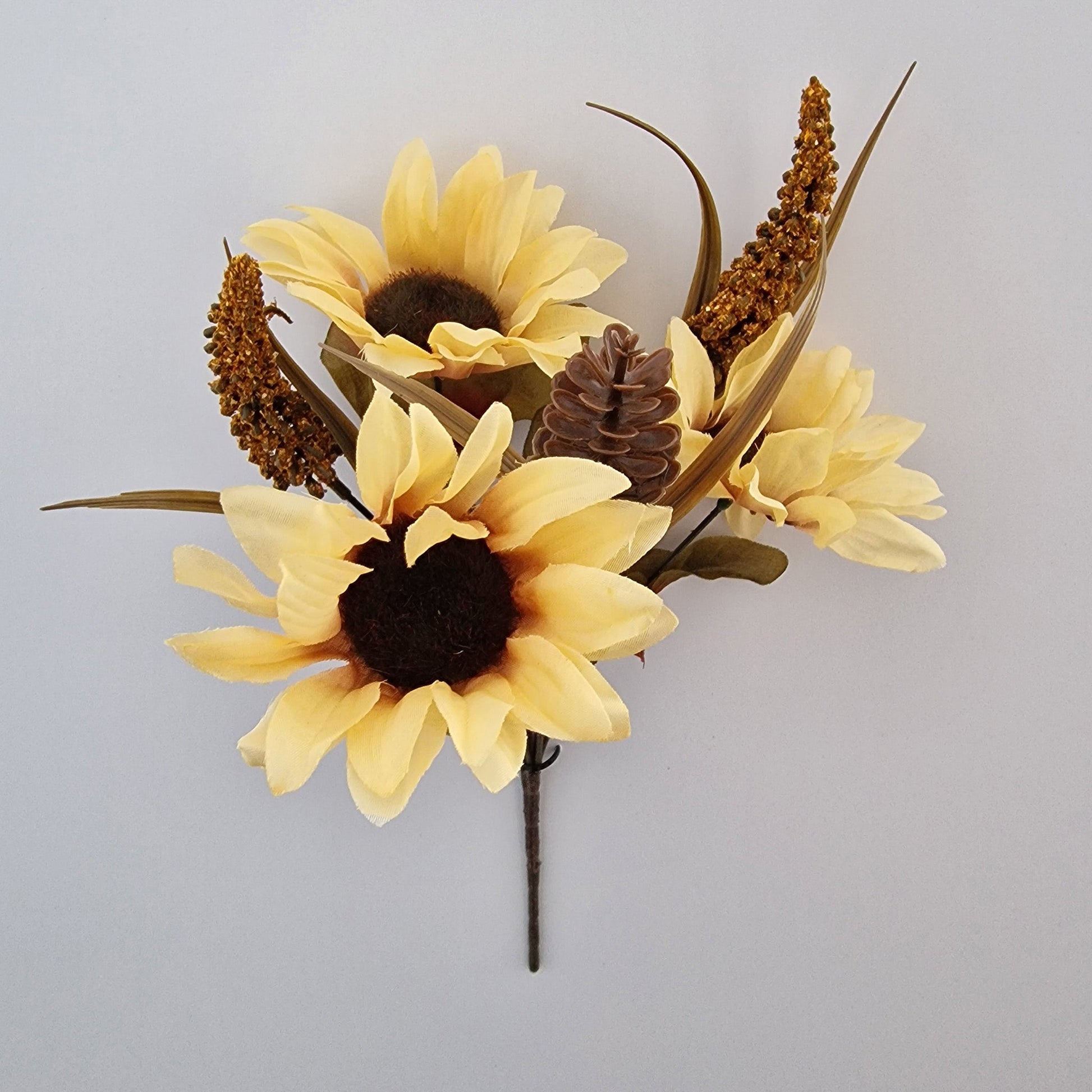 Autumn Sunflower And Foxtail Artificial Flowers In 3 Colours - Amor Flowers