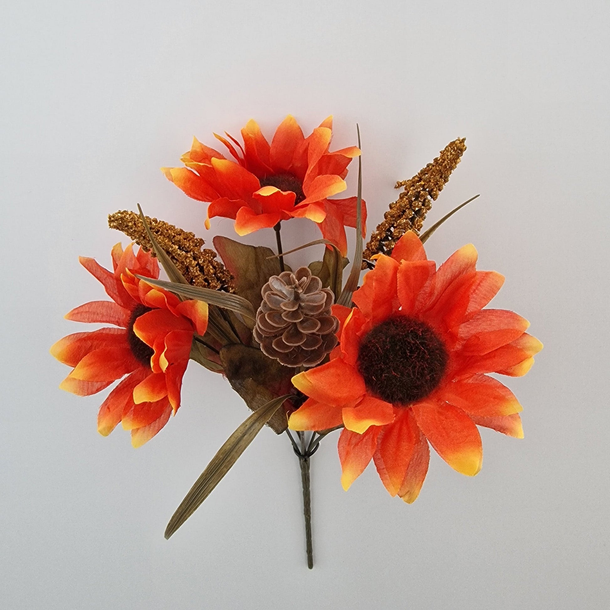 Autumn Sunflower And Foxtail Artificial Flowers In 3 Colours - Amor Flowers