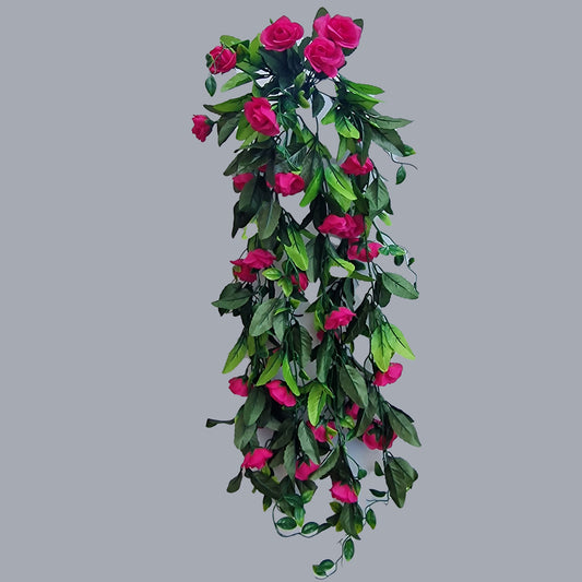 Beautiful Artificial Rose With Leaves -Pretty, Silk 80cm Trailing Rose - Amor Flowers