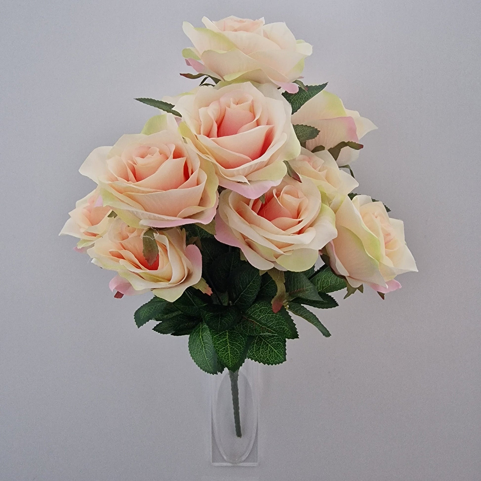 Beautiful Large Open Rose Bouquet in Peach 12 Stems Amor Flowers - Amor Flowers