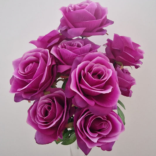 Beautiful Large Open Rose Bouquet in Purple 12 Stems Amor Flowers - Amor Flowers