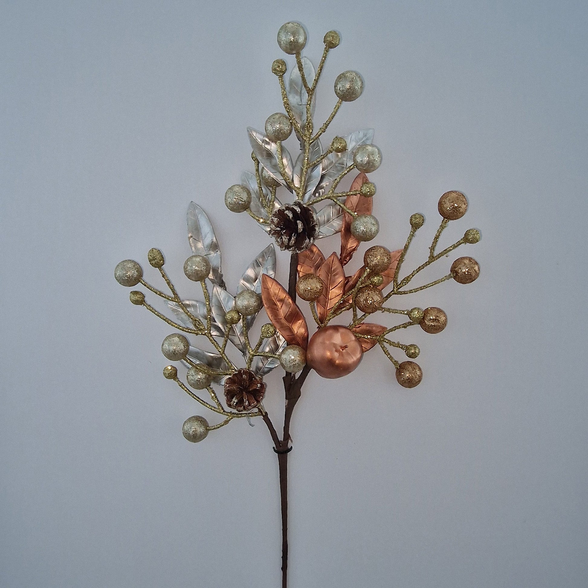 Christmas Champagne Pinecone Apple Spray (75cm) - Amor Flowers