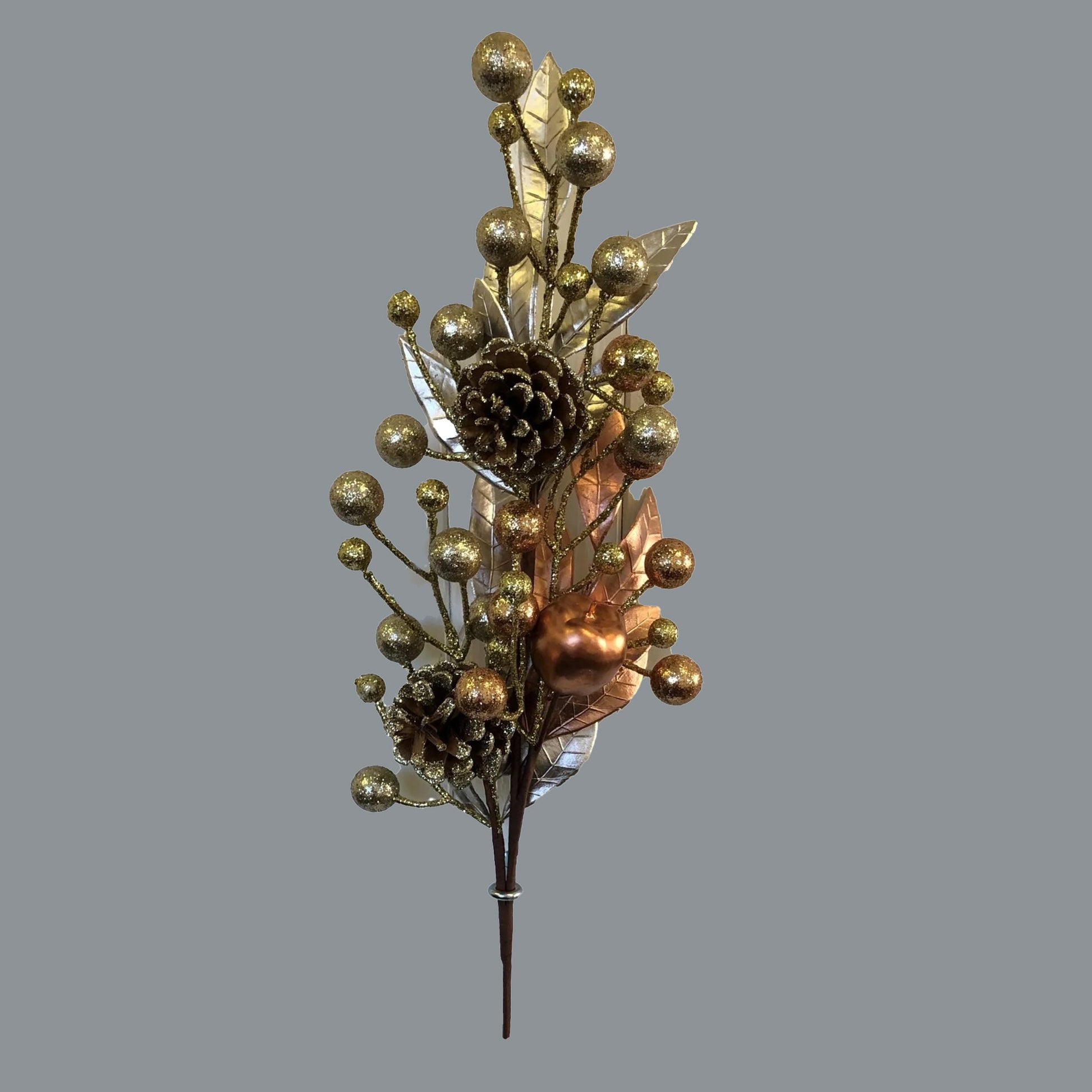 Christmas Champagne Pinecone Apple Spray (75cm) - Amor Flowers