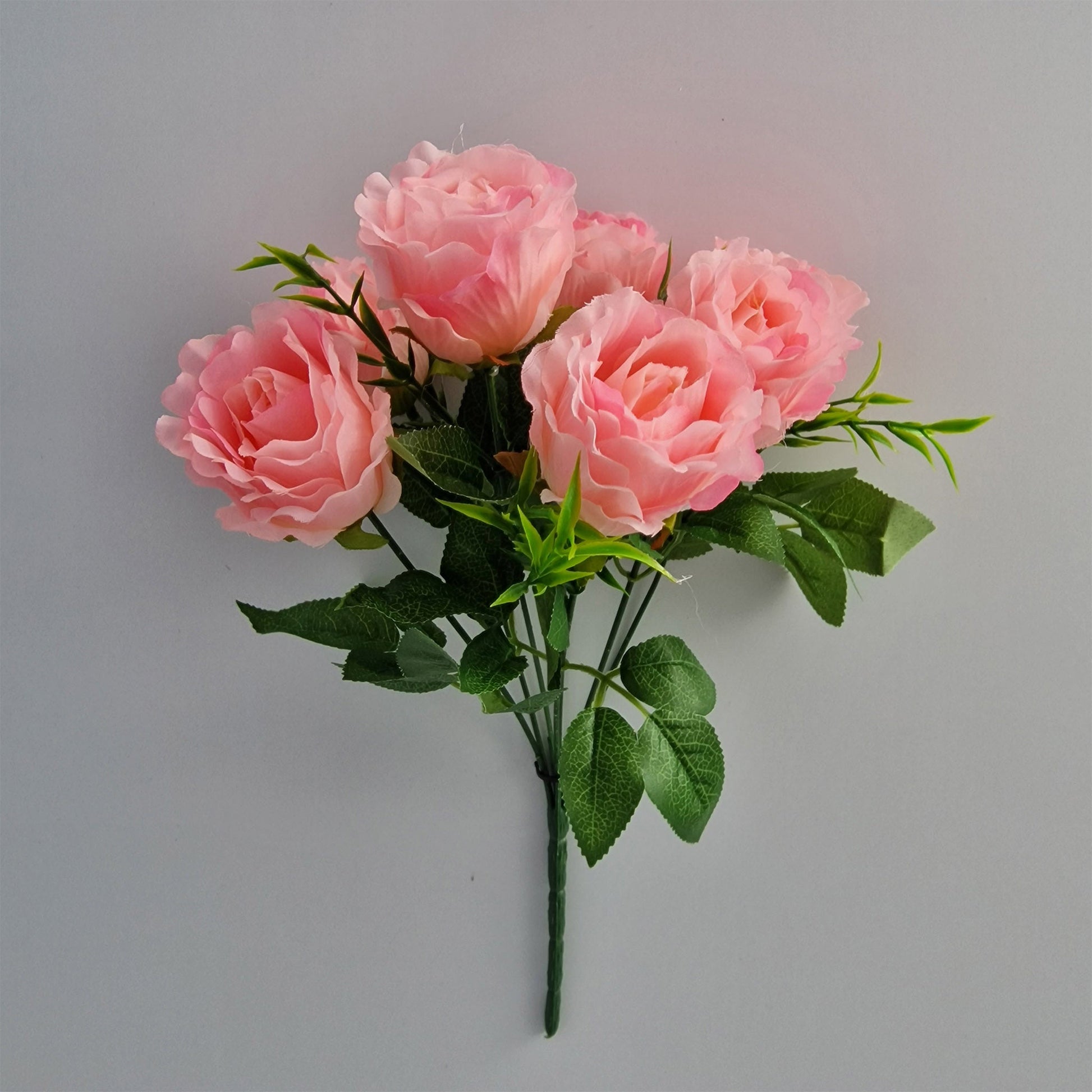 Crinkled Edge Artificial Rosebud with Grass - Amor Flowers