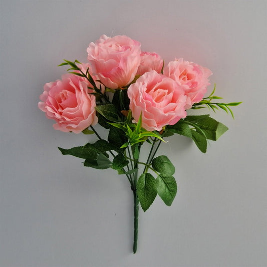 Crinkled Edge Artificial Rosebud with Grass - Amor Flowers