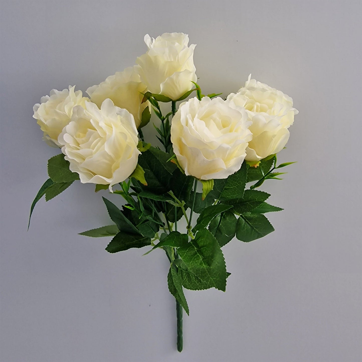 Crinkled Edge Artificial Rosebud with Grass - Amor Flowers