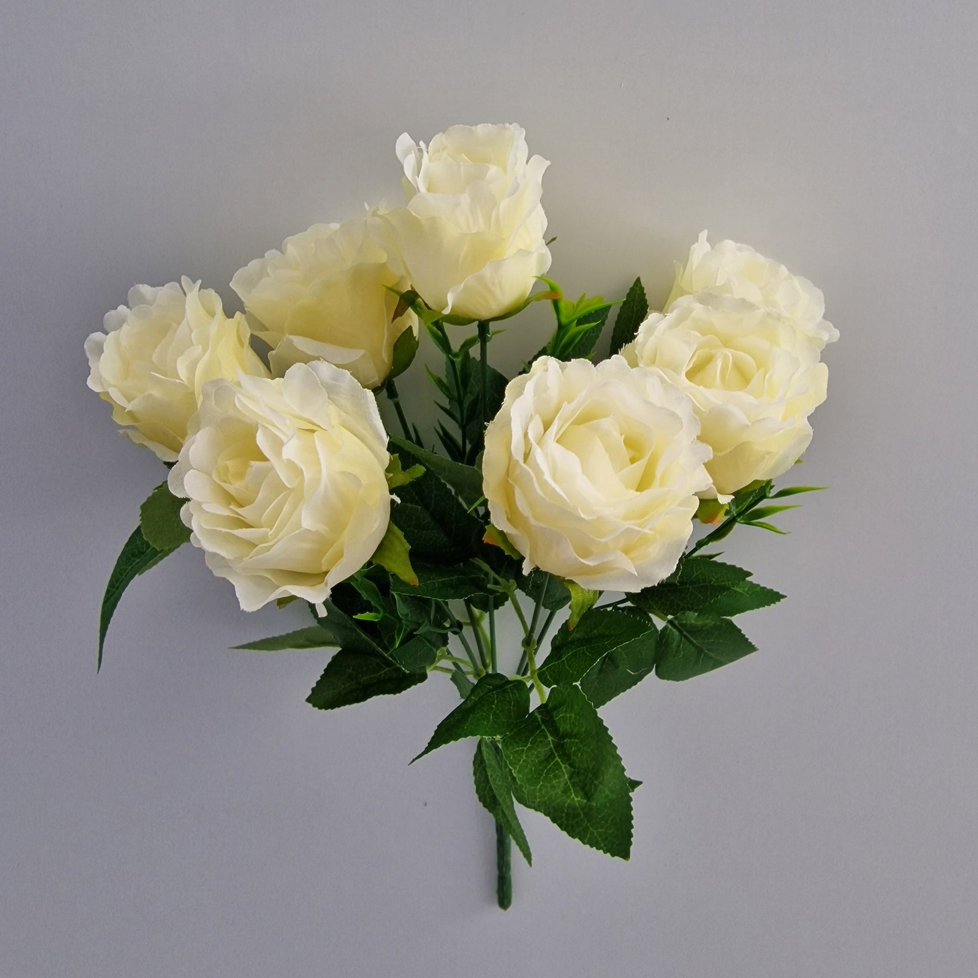 Crinkled Edge Artificial Rosebud with Grass - Amor Flowers