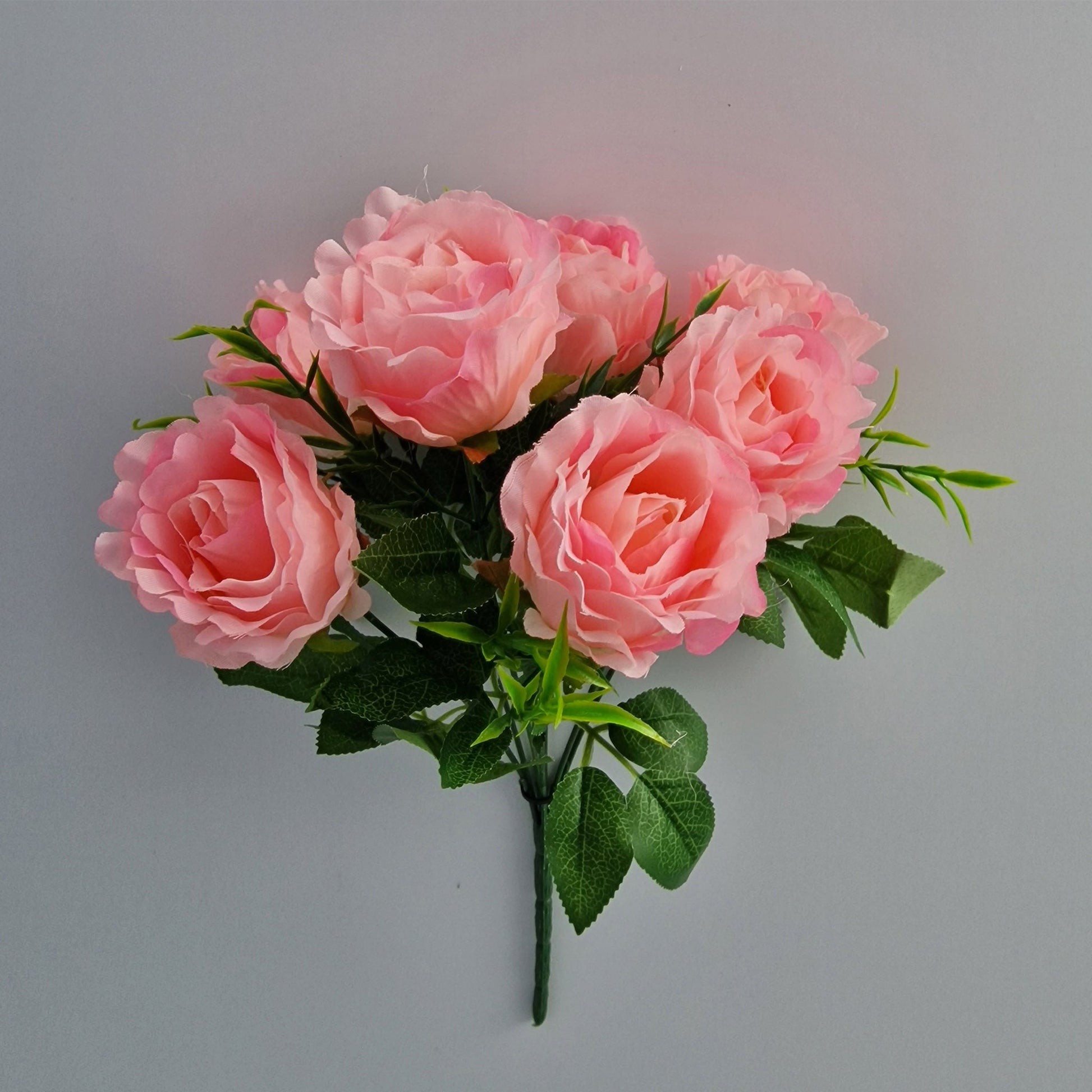 Crinkled Edge Artificial Rosebud with Grass - Amor Flowers