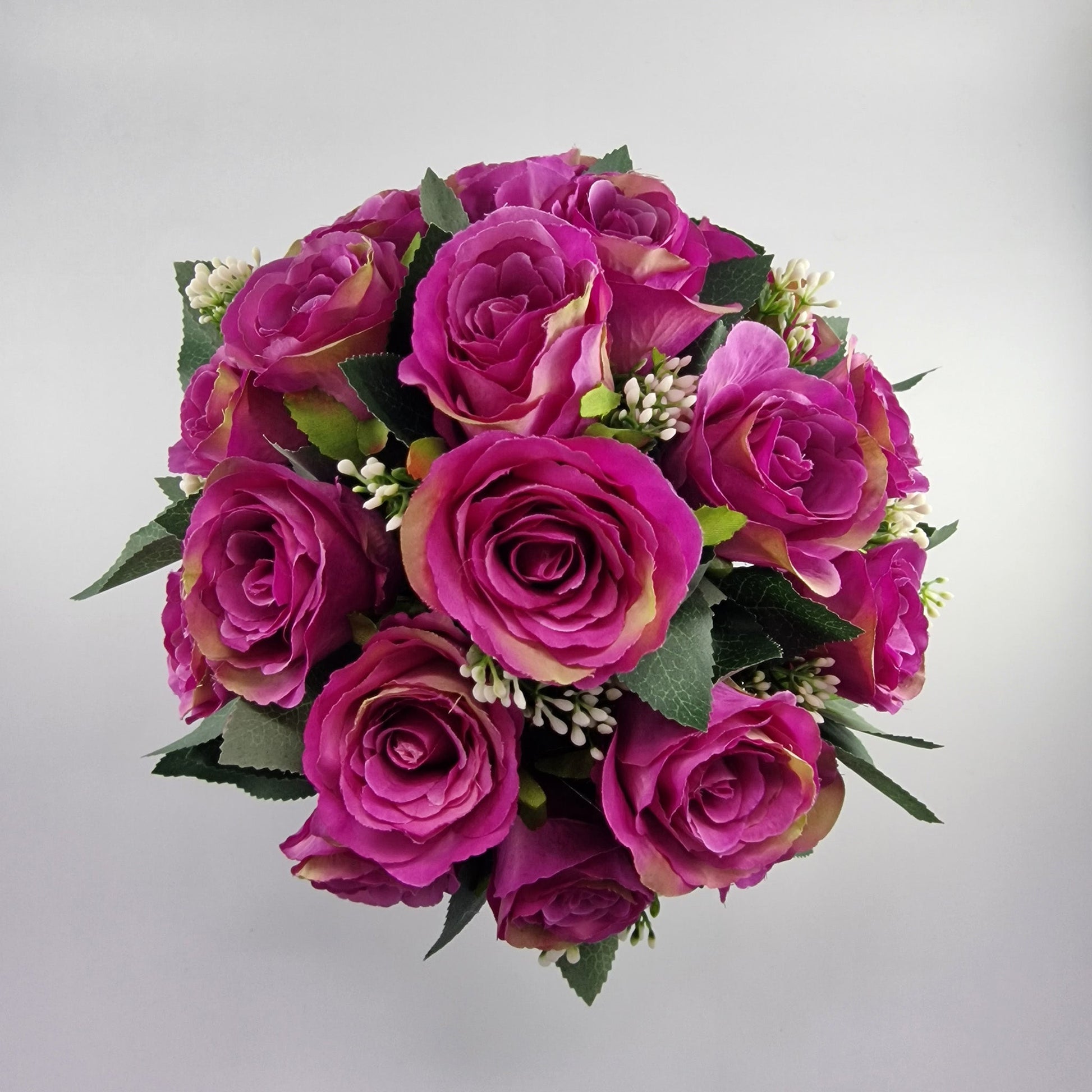 Memorial Pot with Artificial Open Roses Amor Flowers