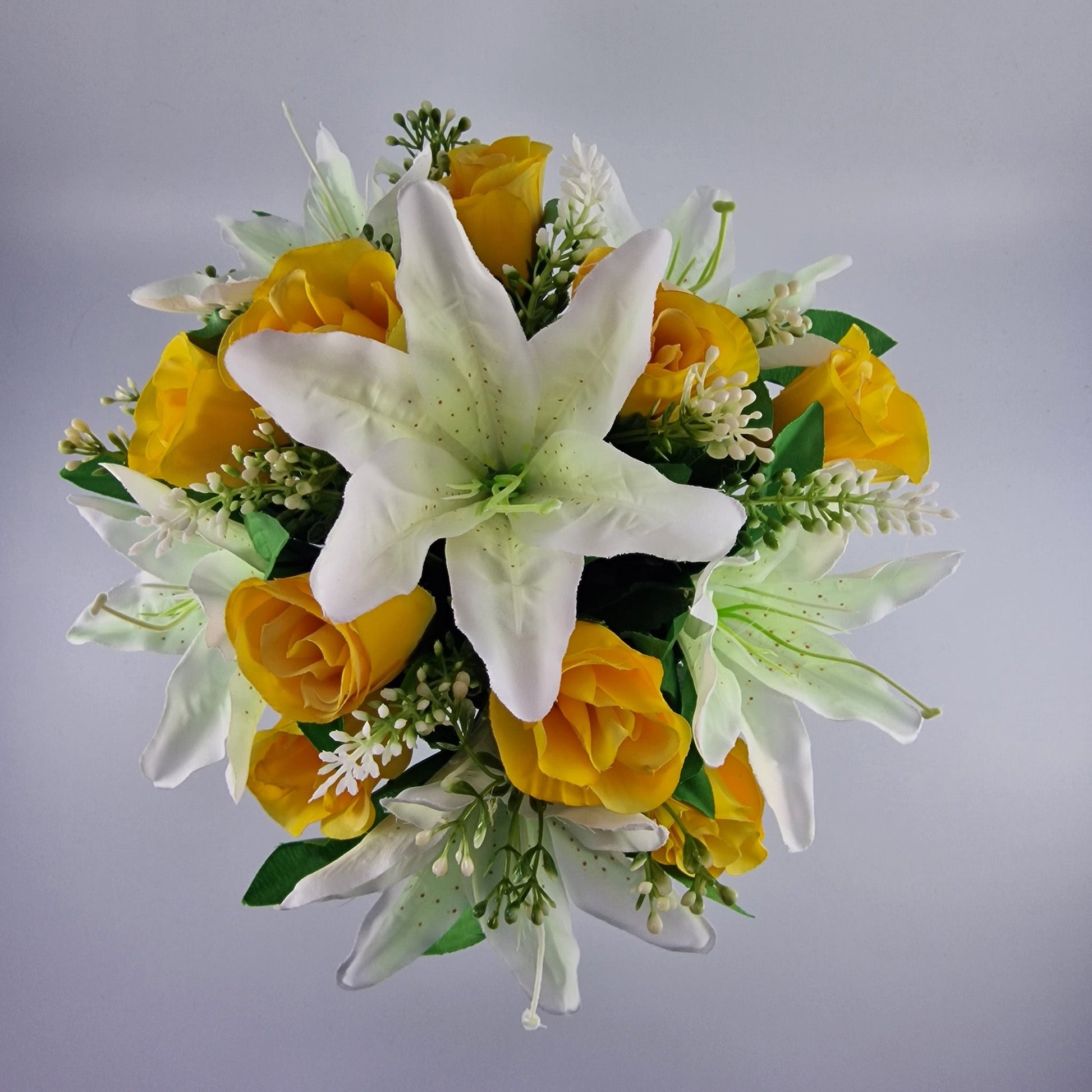 Large Rose and Lily Memorial Pot in 8 Different Colours - Amor Flowers