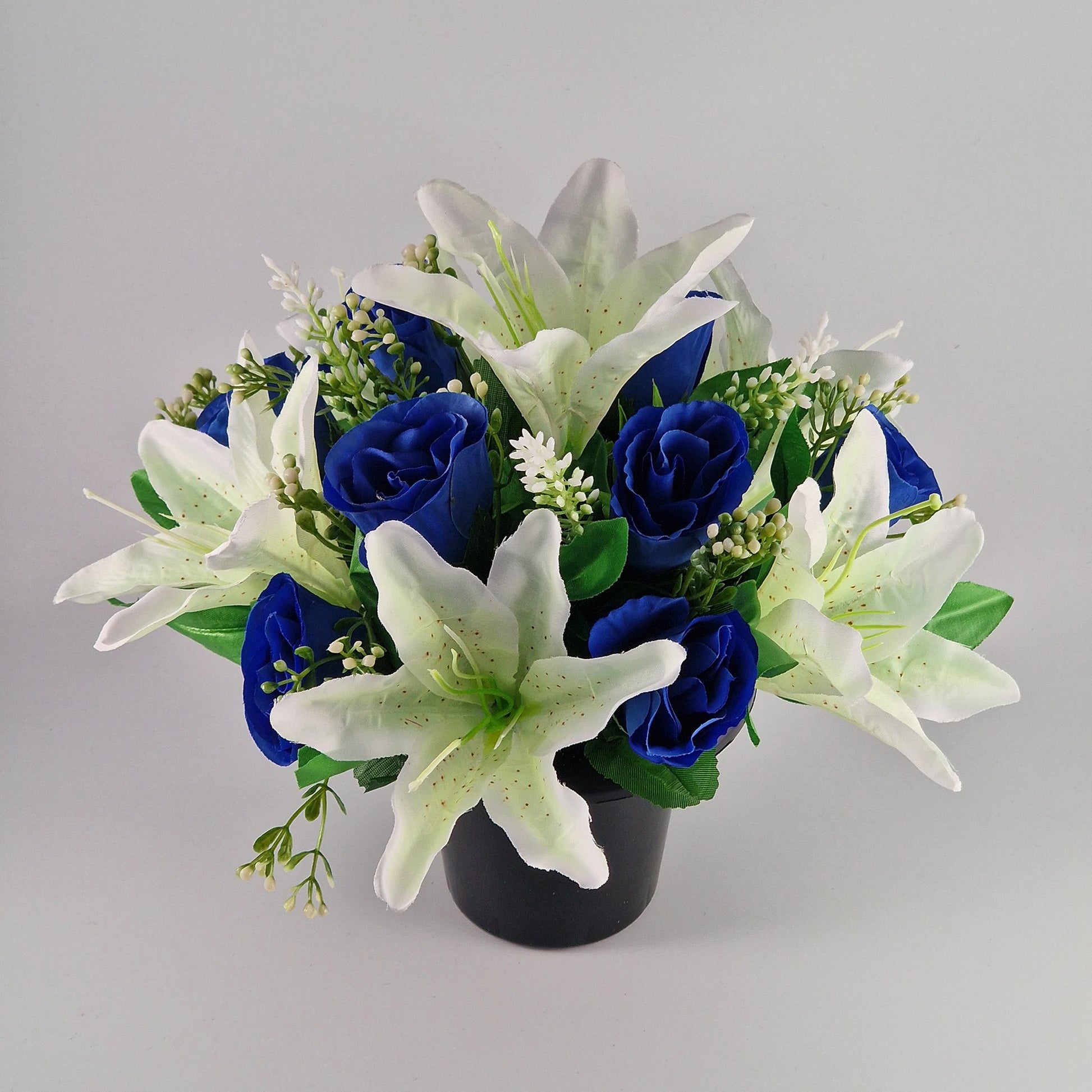 Large Rose and Lily Memorial Pot in 8 Different Colours - Amor Flowers