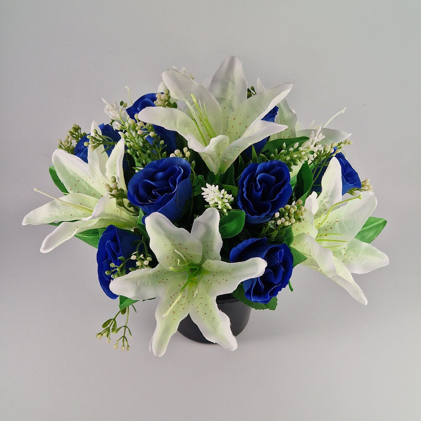 Large Rose and Lily Memorial Pot in 8 Different Colours - Amor Flowers