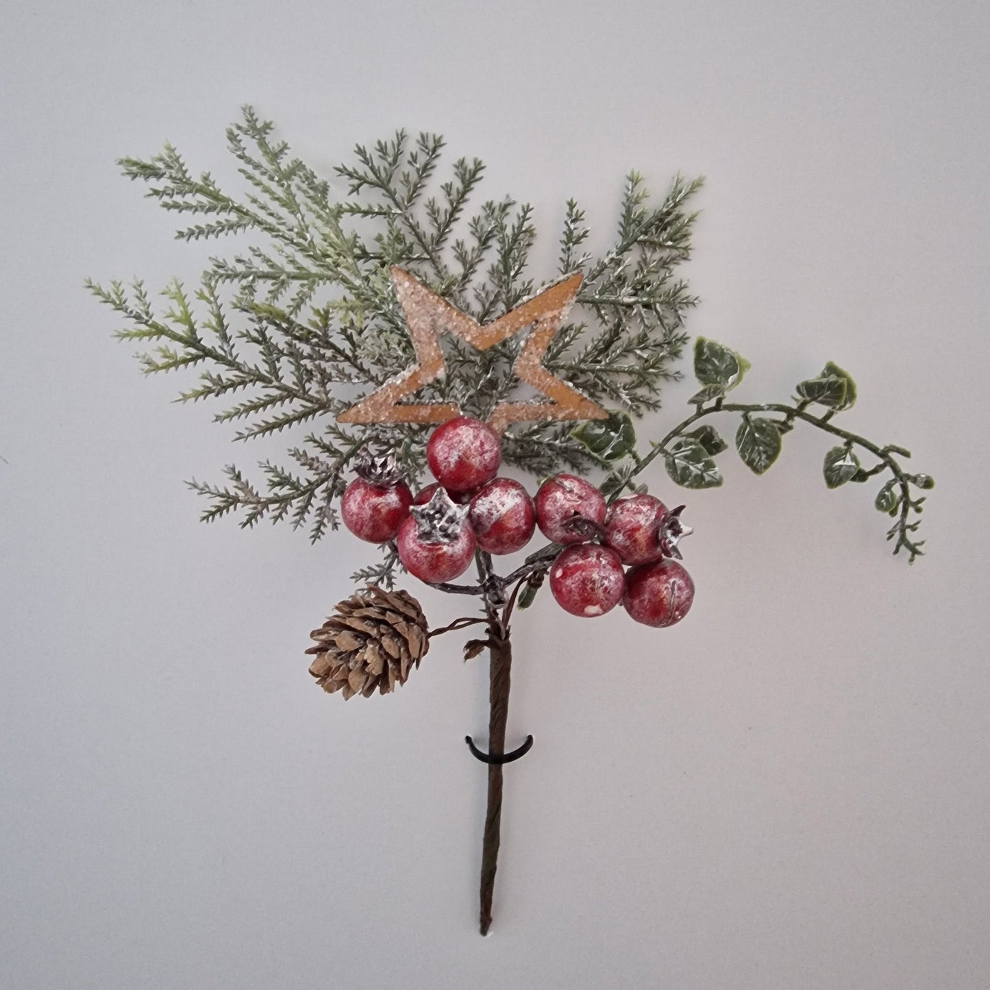 Metallic Christmas Star/Berry Pick 3 Assorted Colours - Amor Flowers