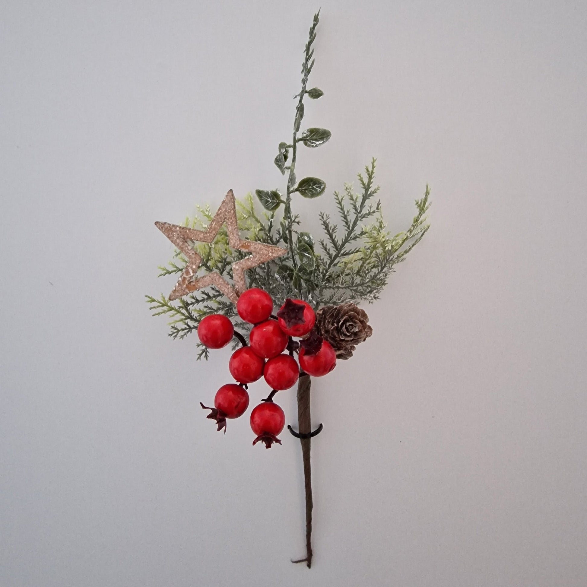 Metallic Christmas Star/Berry Pick 3 Assorted Colours - Amor Flowers