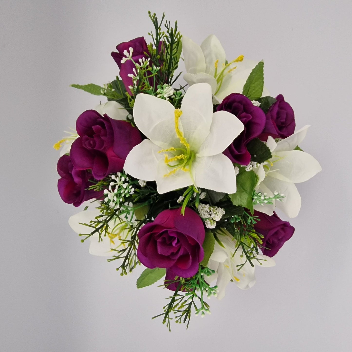 Rose and Lily Memorial Pot in 5 Different Colours - Amor Flowers