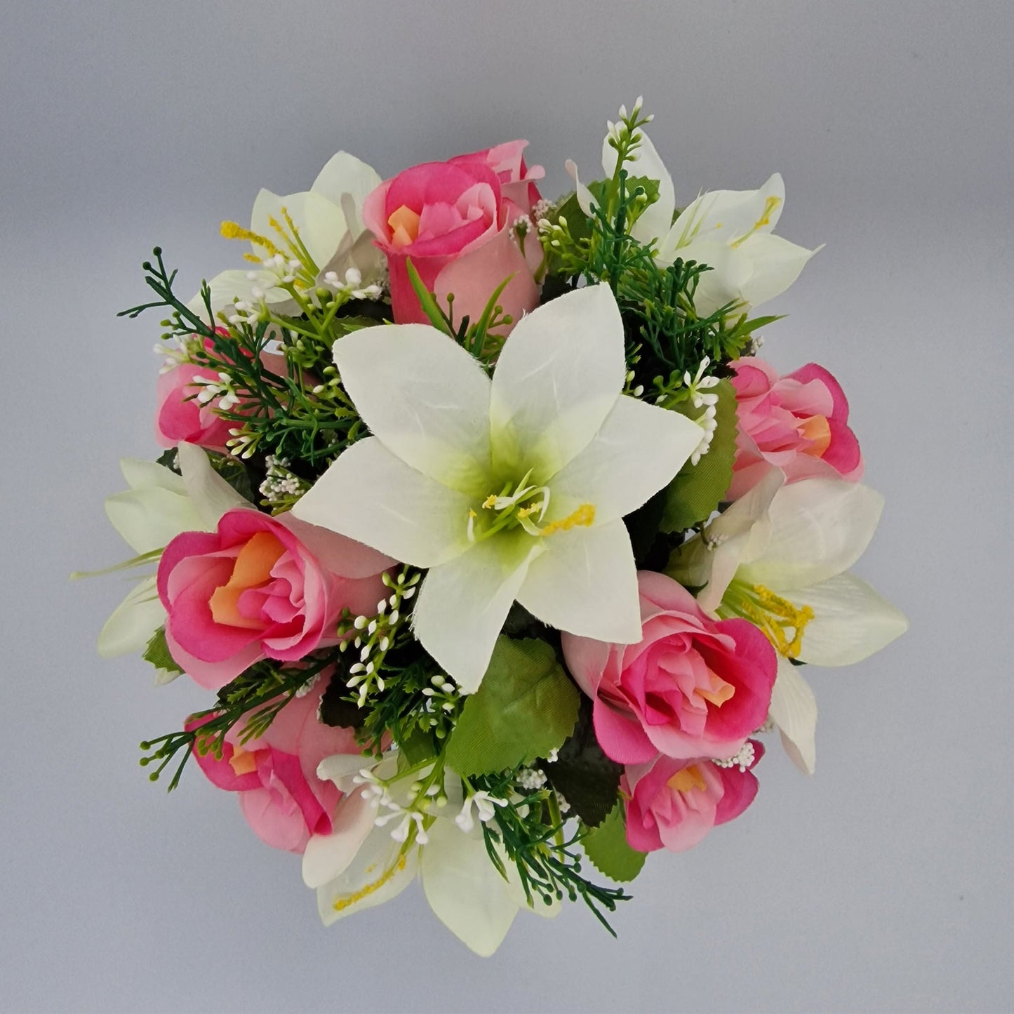 Rose and Lily Memorial Pot in 5 Different Colours - Amor Flowers