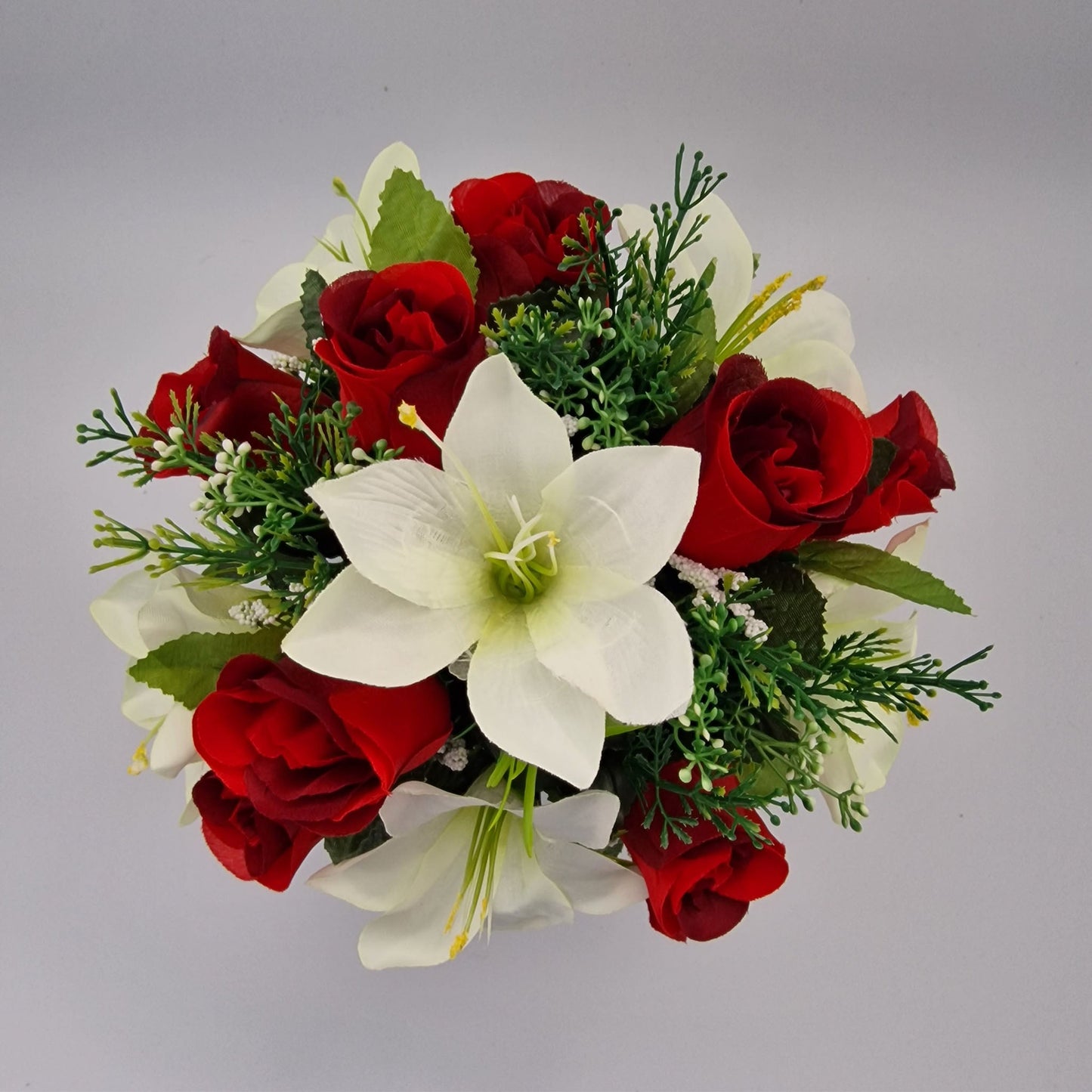 Rose and Lily Memorial Pot in 5 Different Colours - Amor Flowers